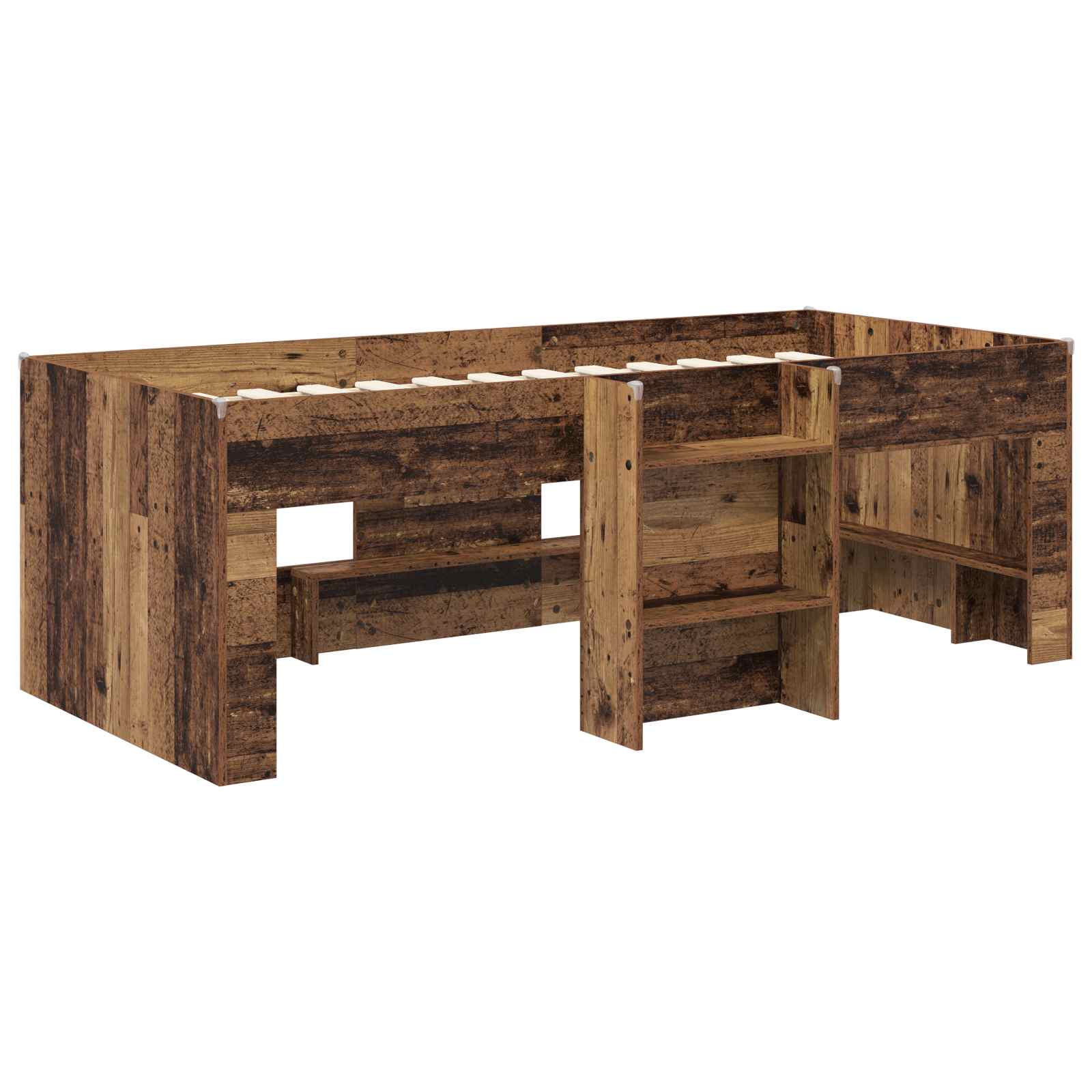 Kreveta za visoko spavanje djece 2 pcs Staro drvo 90 x 200 cm