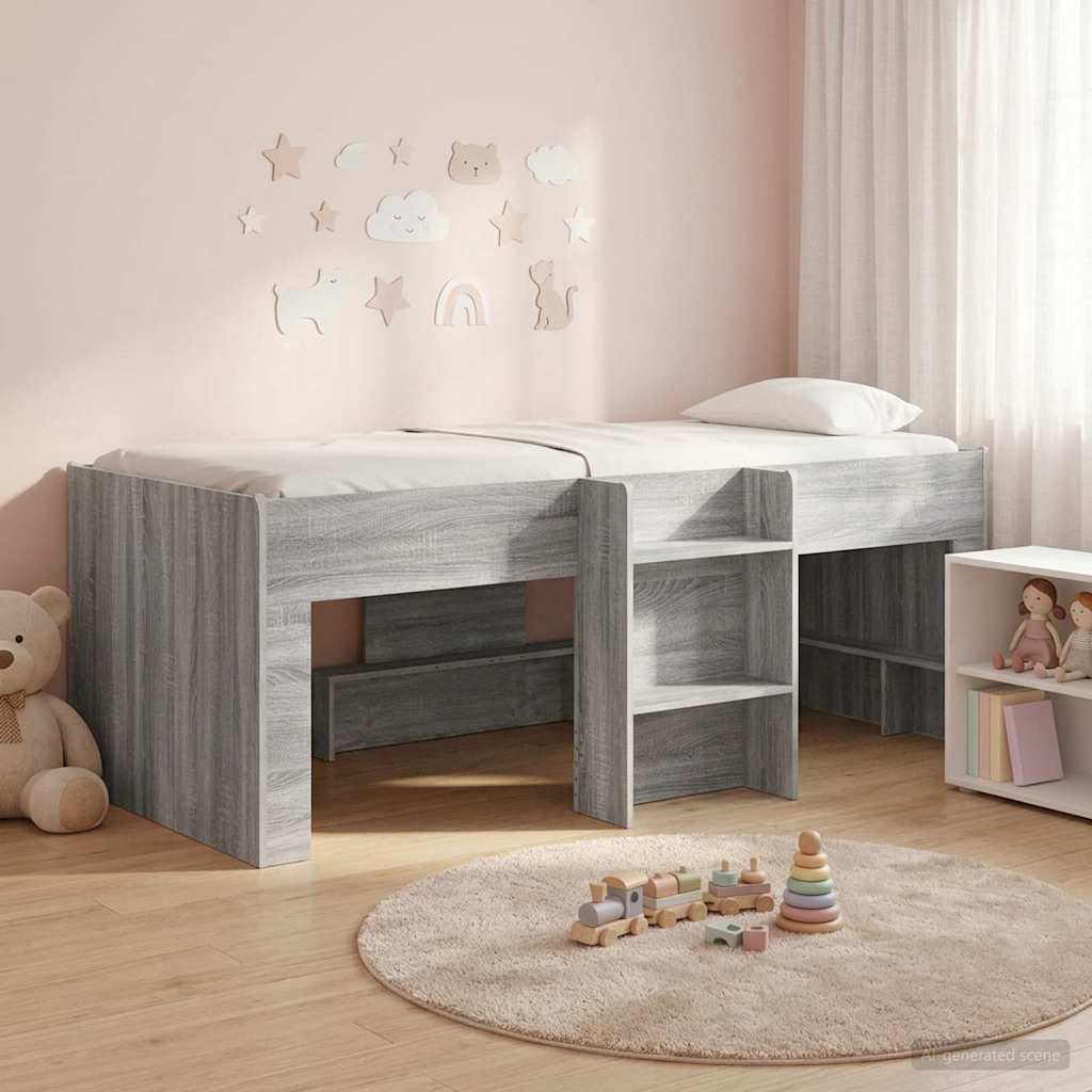 Kreveta za visoko spavanje djece 2 pcs Siva Sonoma