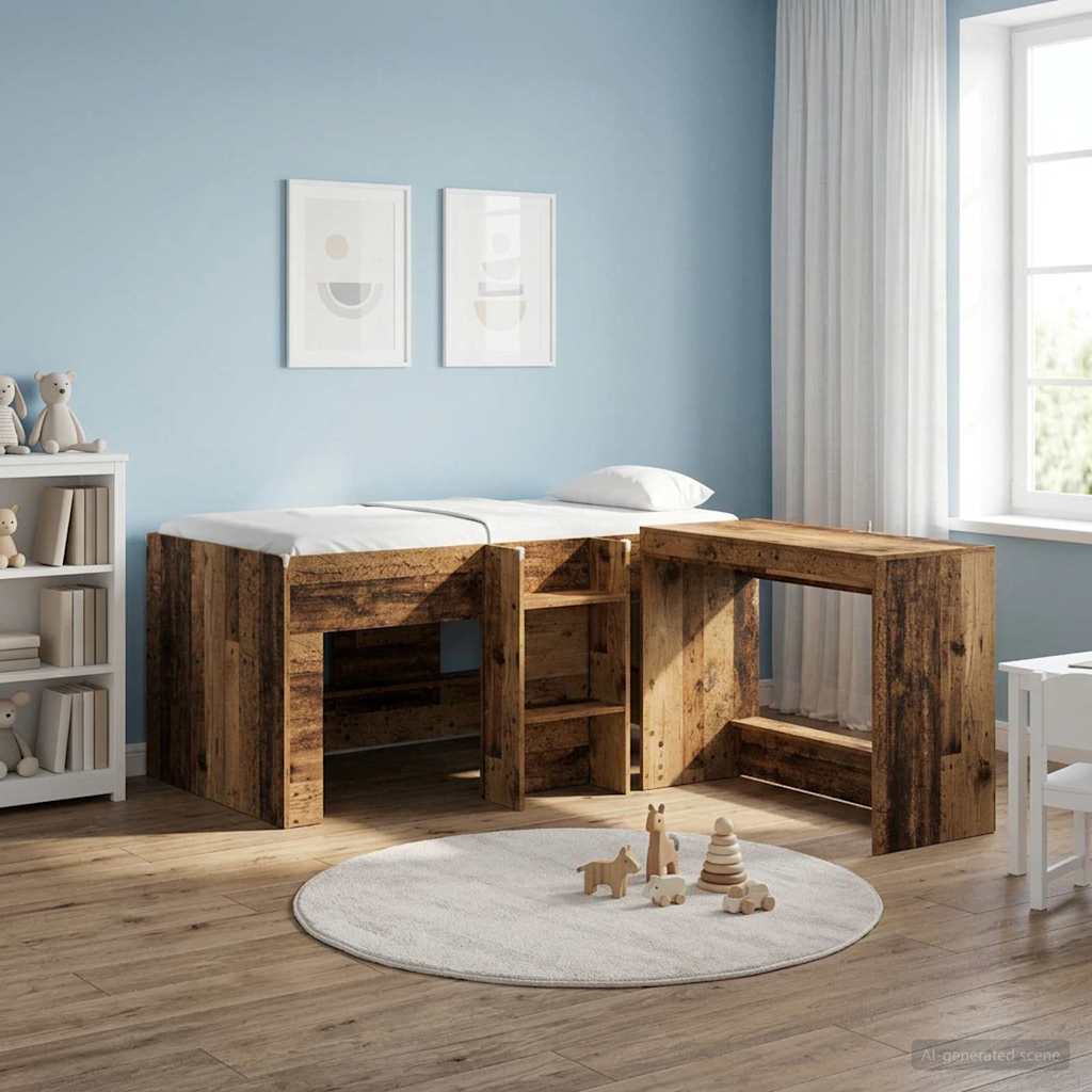 Kreveta za visoko spavanje djece 2 pcs Staro drvo