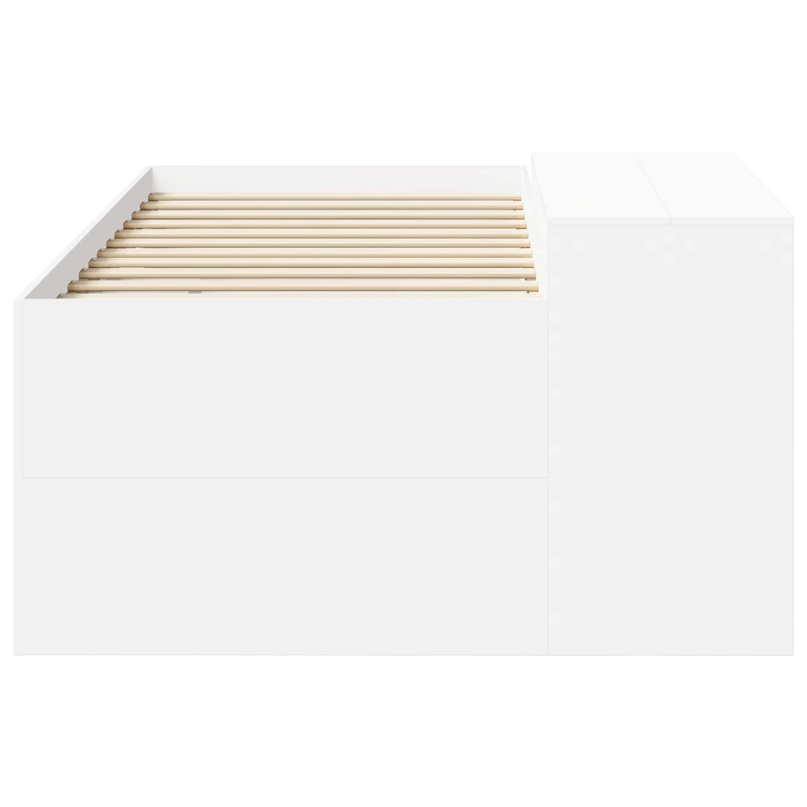Krevet za djecu s visokim okvirom i stolom Bijela 90 x 200 cm