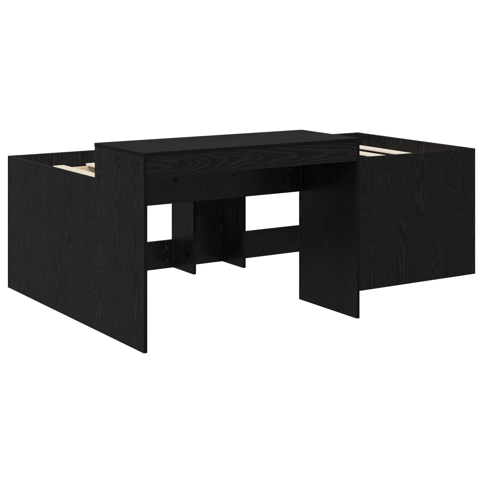 Krevet za djecu s visokim okvirom i stolom Crna 75 x 190 cm