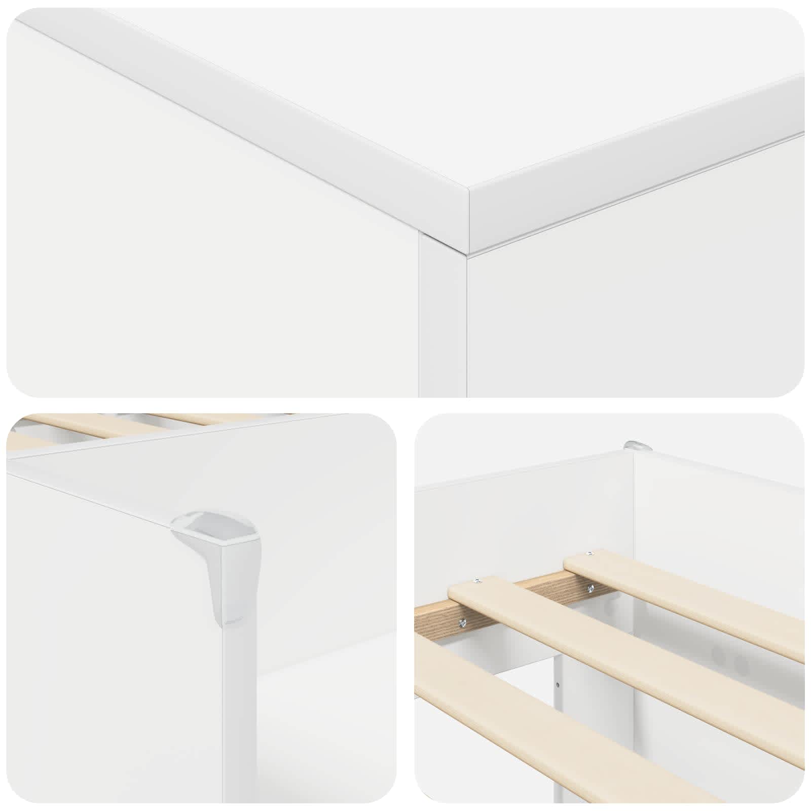 Loft krevet s ormarom s pohranom 3 pcs Bijela Konstruirano drvo