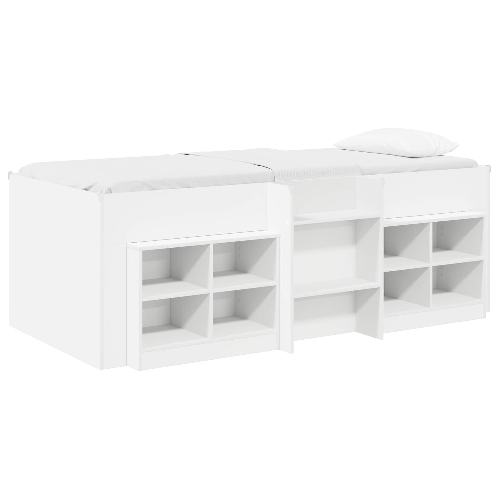 Loft krevet s ormarom s policom 3 pcs Bijela Konstruirano drvo