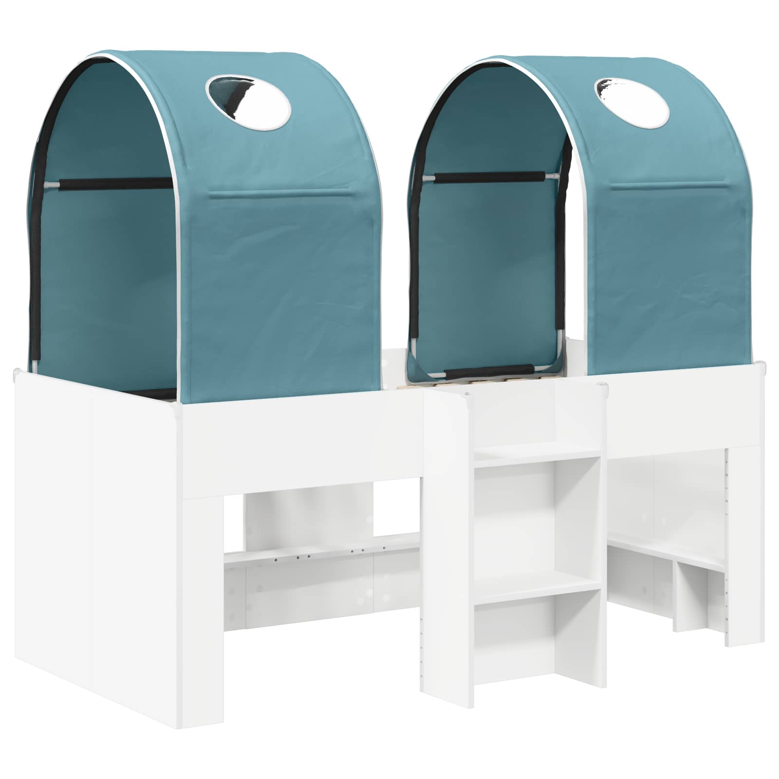 Krevet s Tunelom 4 pcs Bijela i svjetloplava Konstruirano drvo