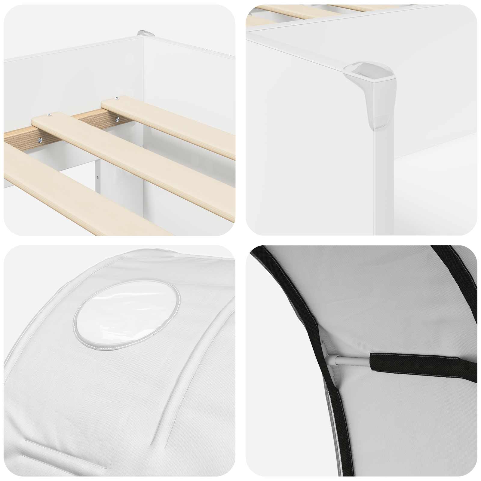 Krevet s Tunnels 4 pcs Bijela Konstruirano drvo