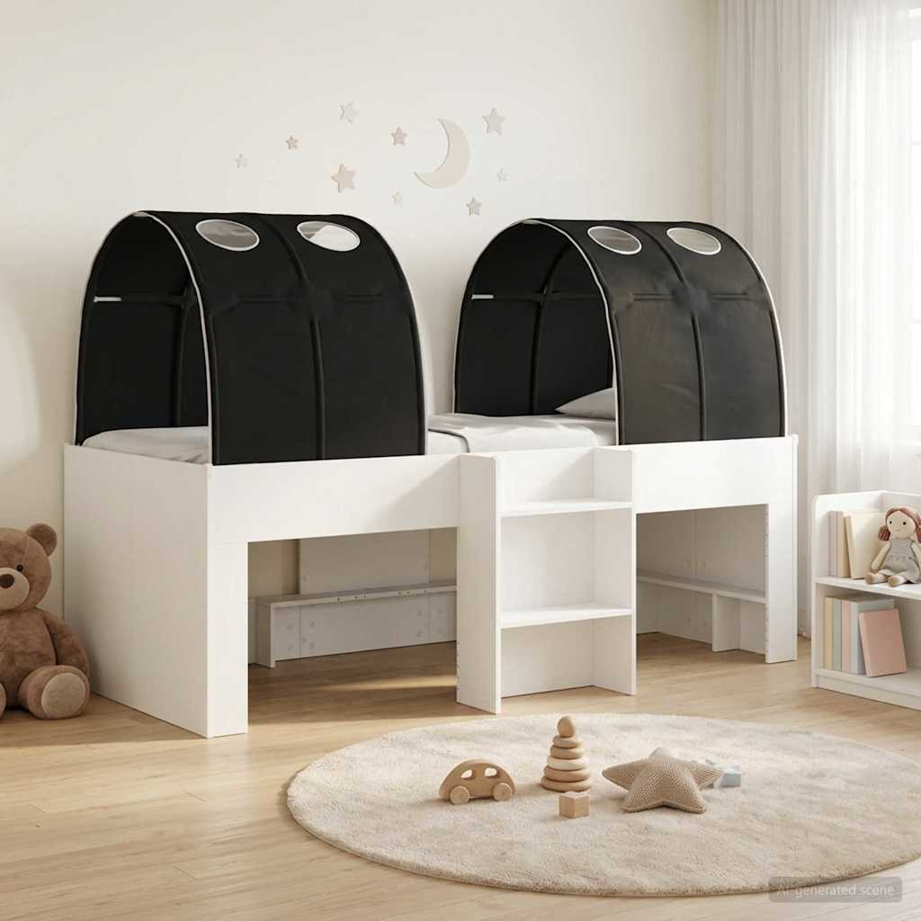 Krevet s Tunnels 4 pcs Bijela i crna Konstruirano drvo