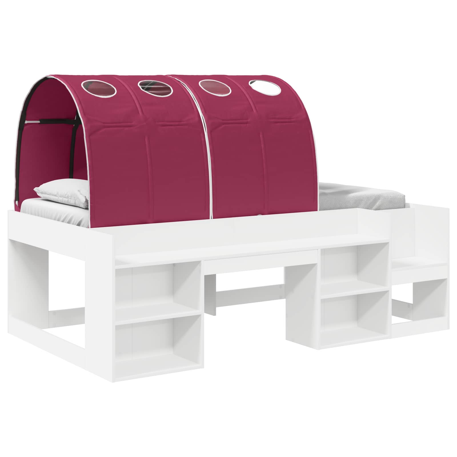 Krevet s tunelom 3 pcs Bijela i crvena Konstruirano drvo