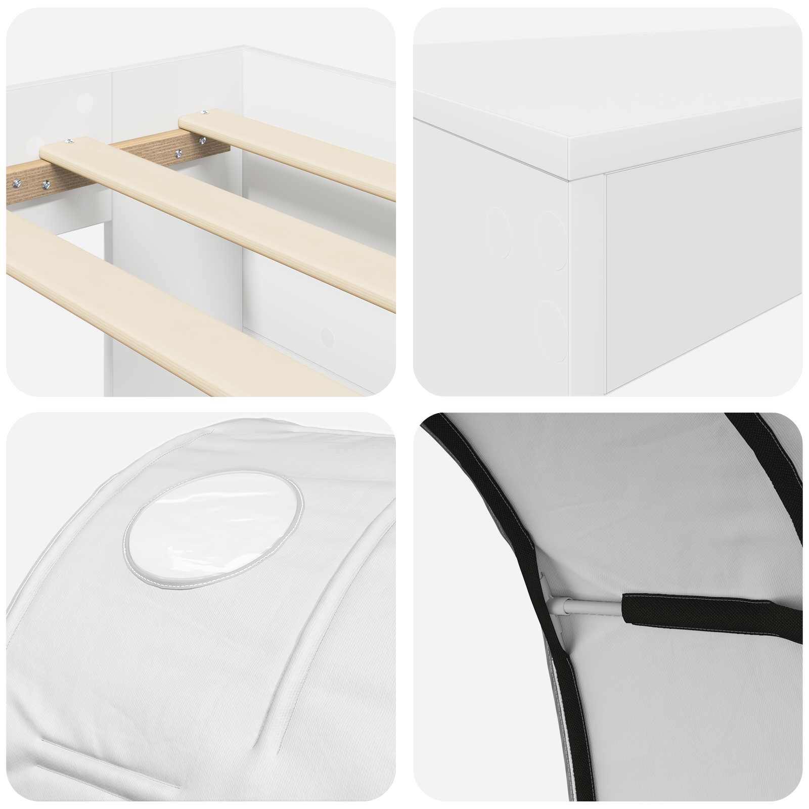 Krevet s Tunnels 4 pcs Bijela Konstruirano drvo