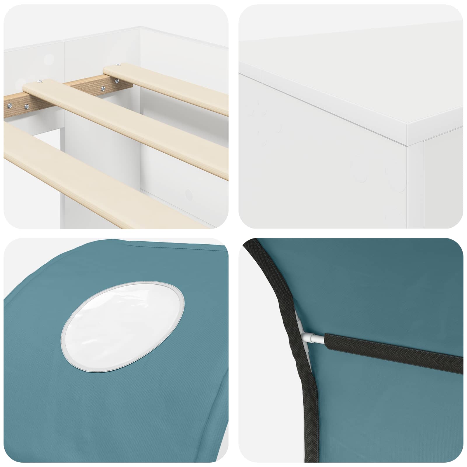 Krevet s tunelom 4 pcs Artisian hrast i svijetlo plava