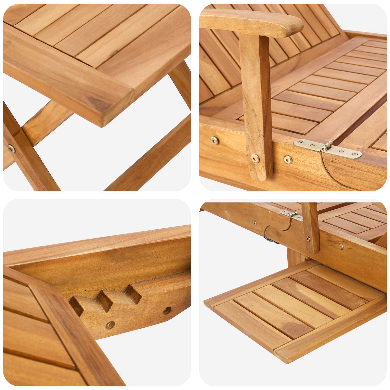 Suncobran s stolom 2 pcs Smeđa 40 x 40 x 40 cm Čvrsto teak drvo