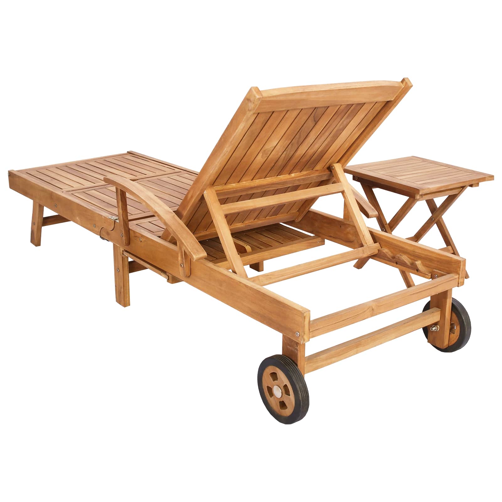 Suncobran s stolom 2 pcs Smeđa 40 x 40 x 40 cm Čvrsto teak drvo
