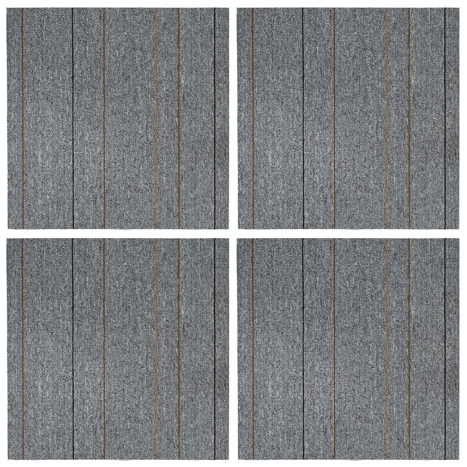 Tepih pločica Svijetlosiva s prugom 50 x 50 cm 4 pcs