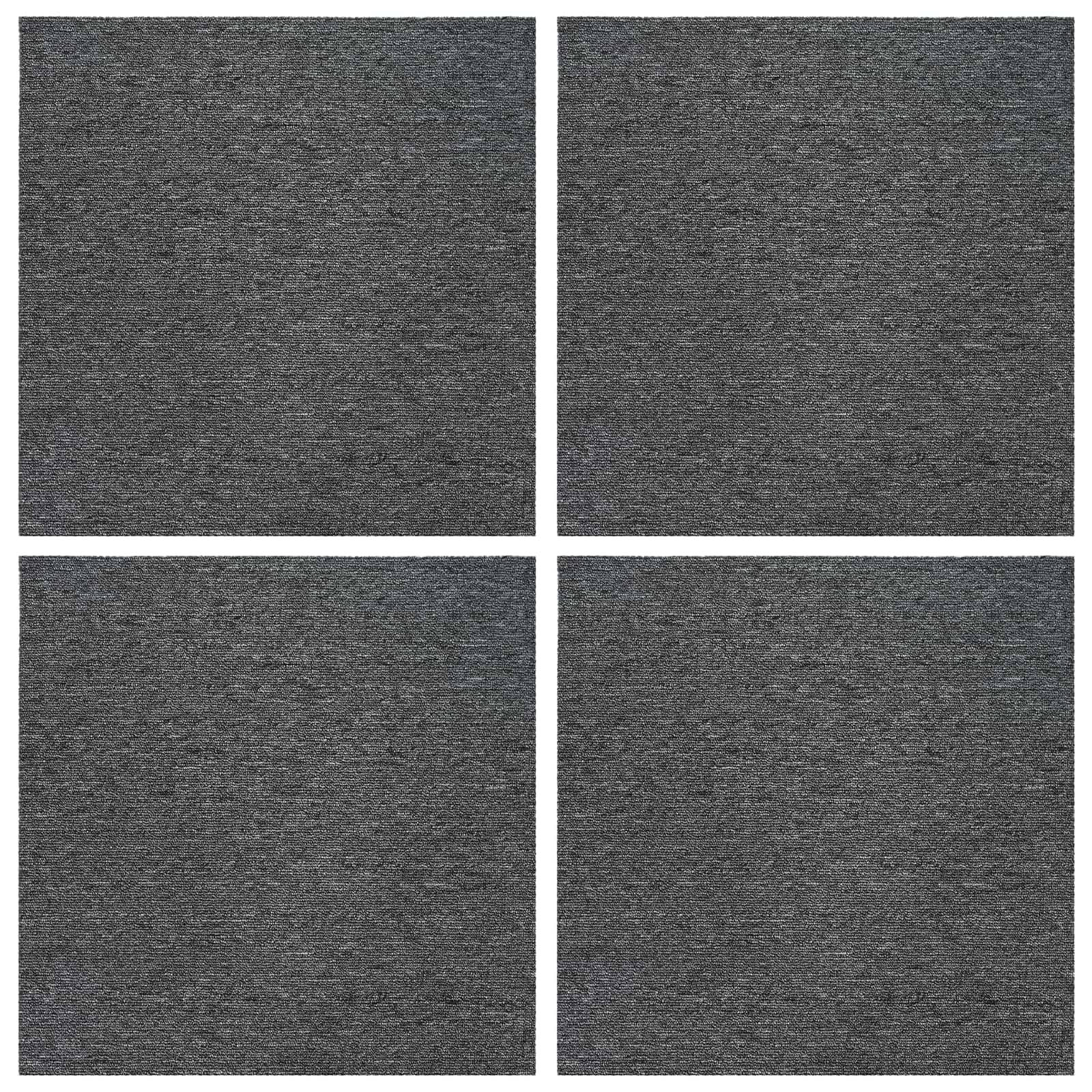 Tepih pločica Srednja Siva 50 x 50 cm 4 pcs PP i bitumen