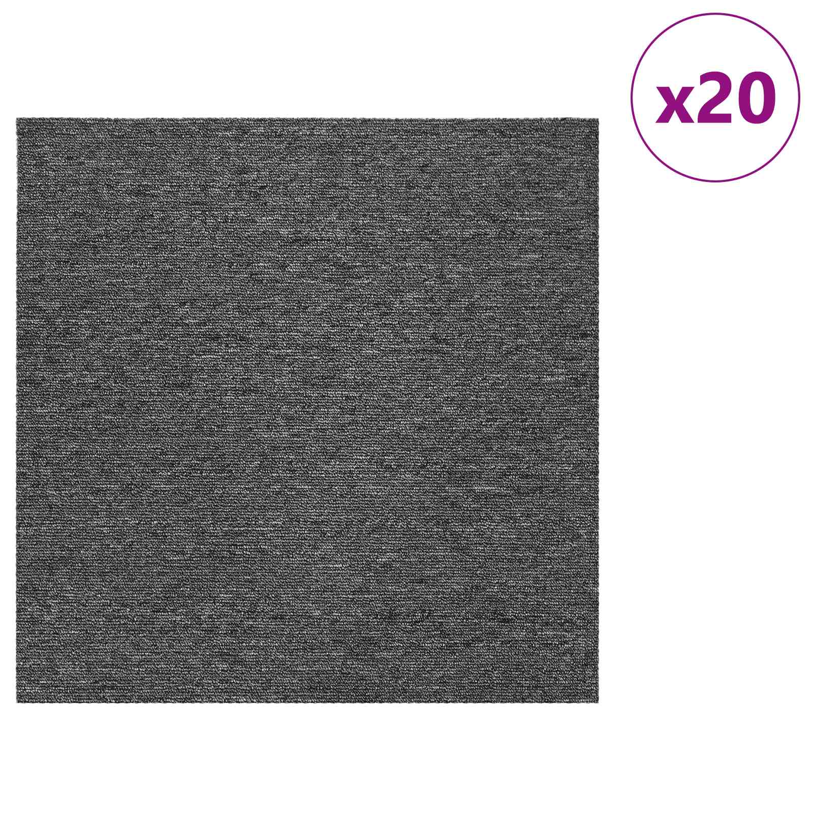 Tepih pločica Srednja Siva 50 x 50 cm 20 pcs PP i bitumen