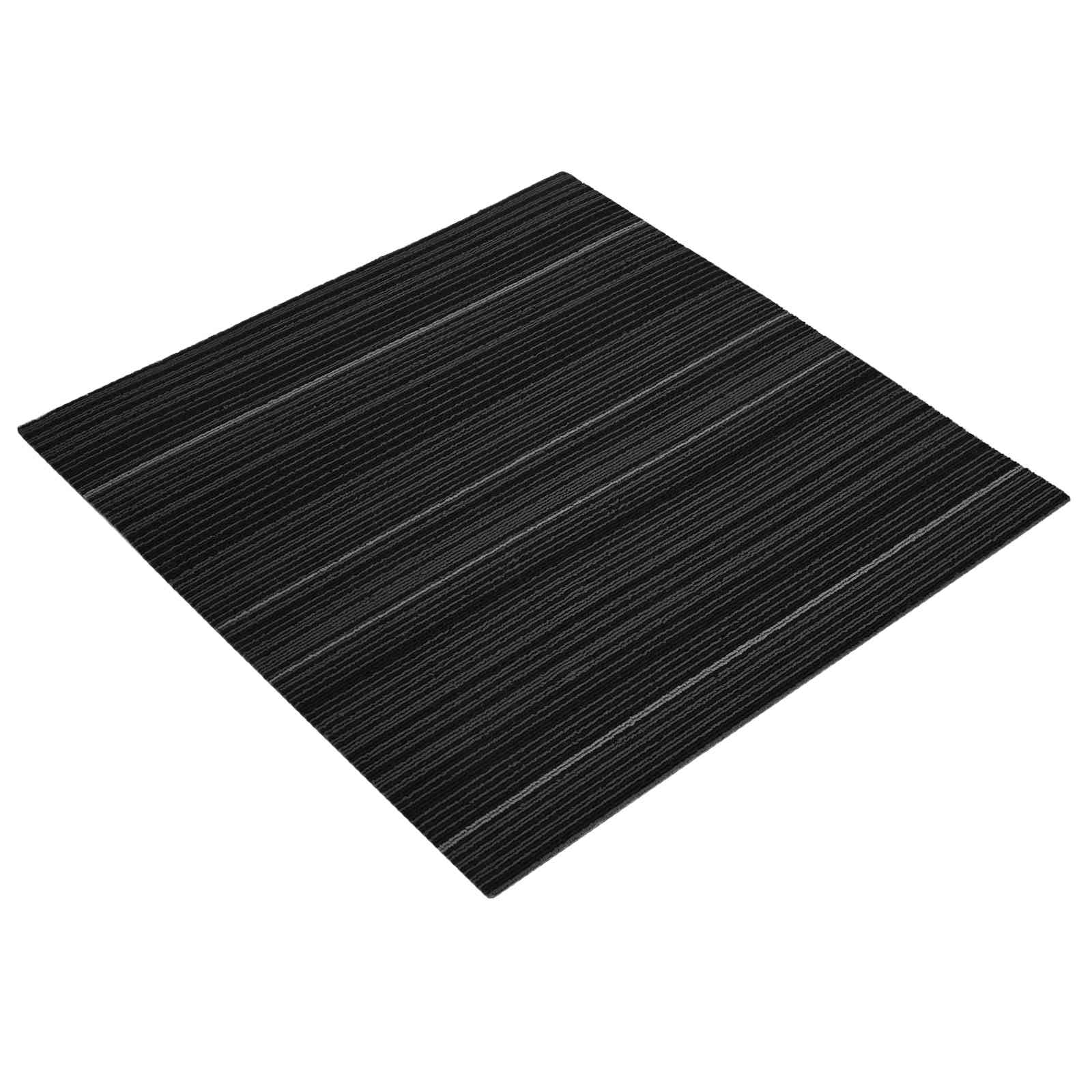 Tepih pločica Prugasta Tamnosiva 50 x 50 cm 4 pcs PP i bitumen