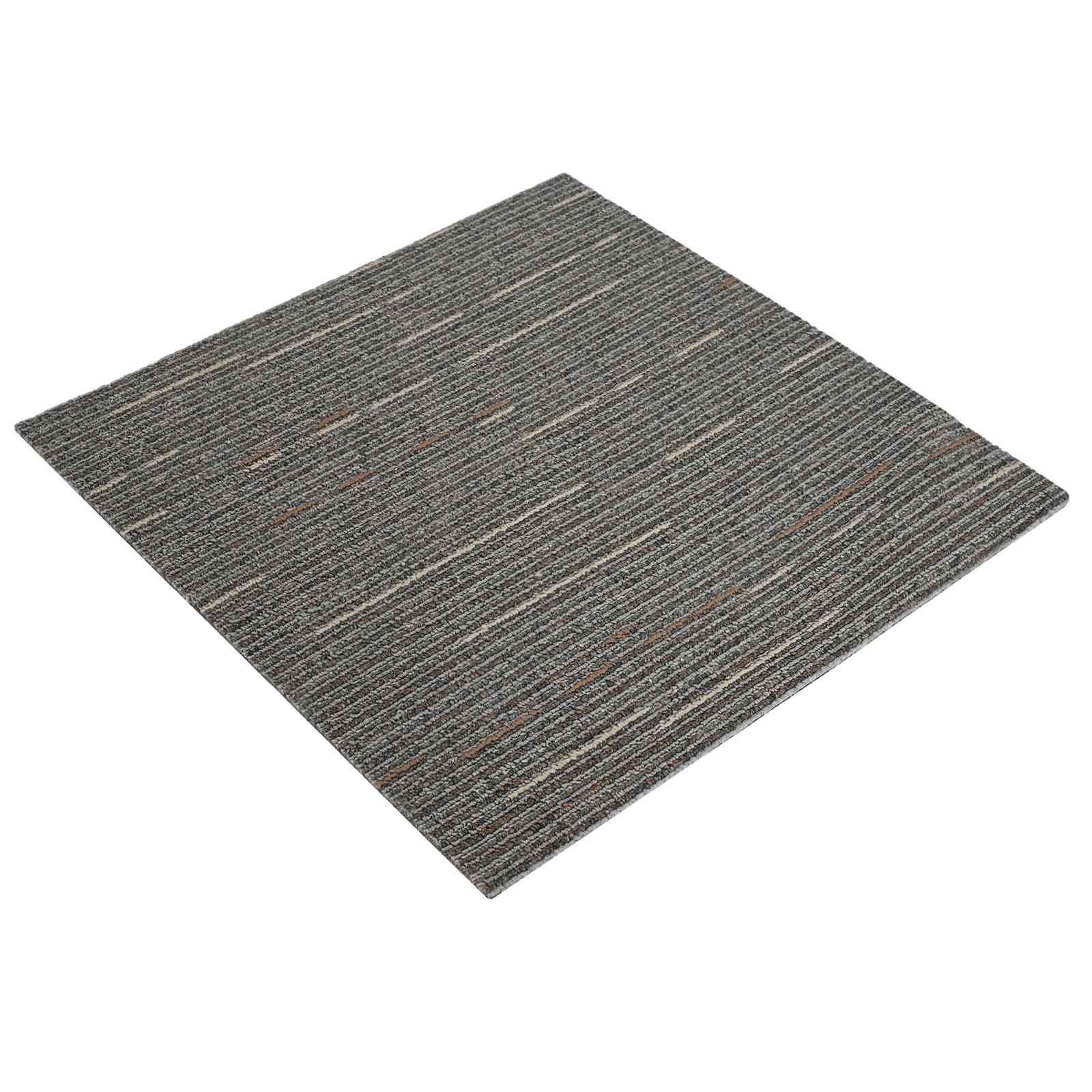 Tepih pločica Prugasta tamnosmeđa 50 x 50 cm 4 pcs PP i bitumen