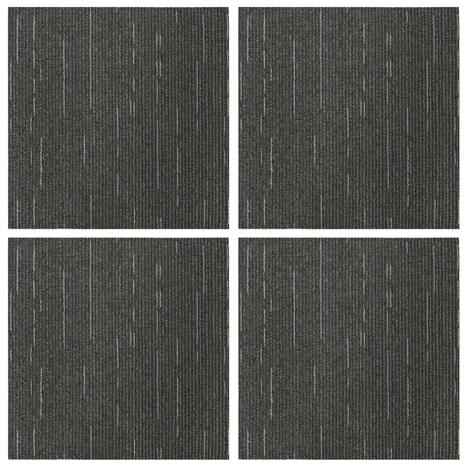 Tepih pločica Prugasta svijetlo zelena 50 x 50 cm 4 pcs