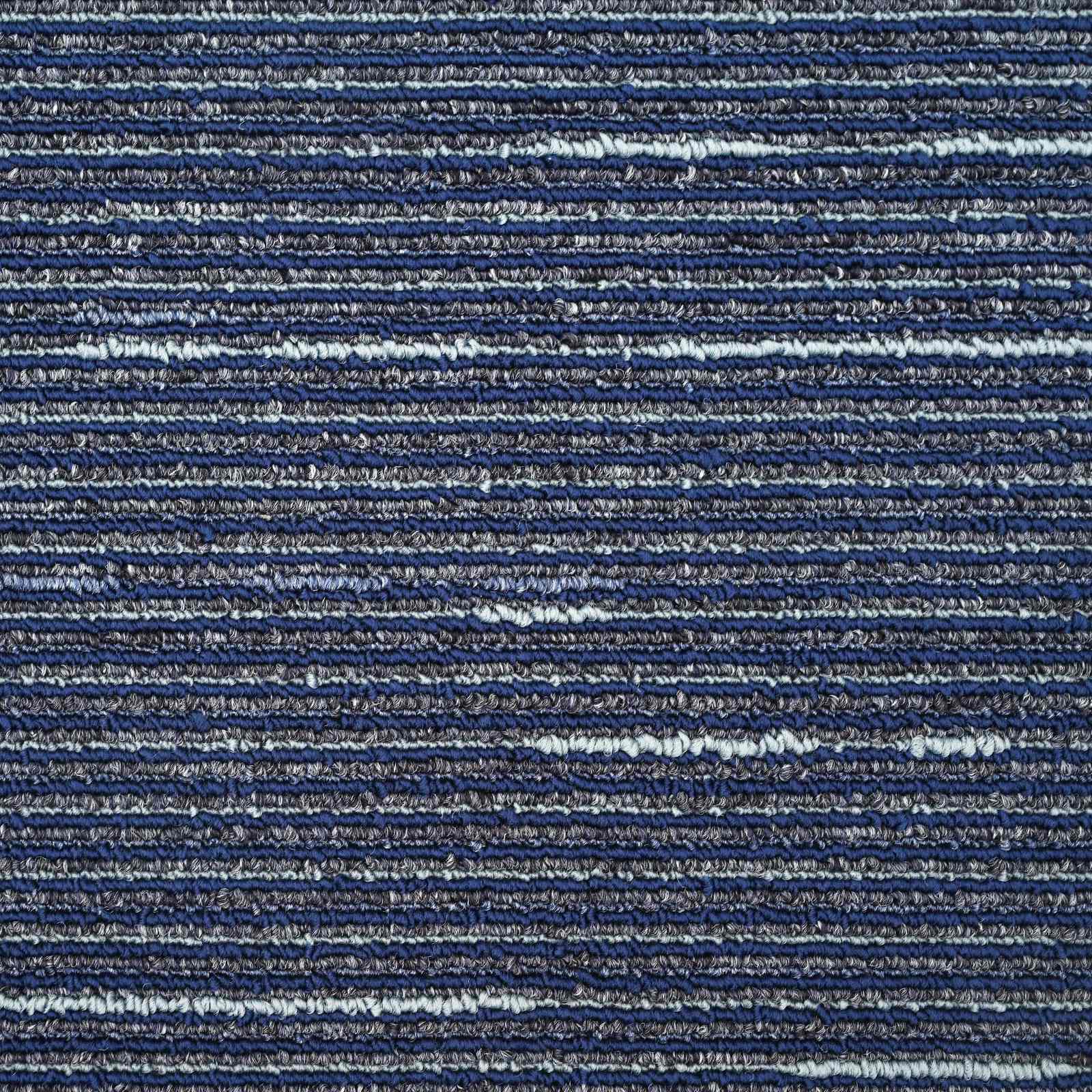 Tepih pločica Prugasta Plava 50 x 50 cm 4 pcs PP i bitumen