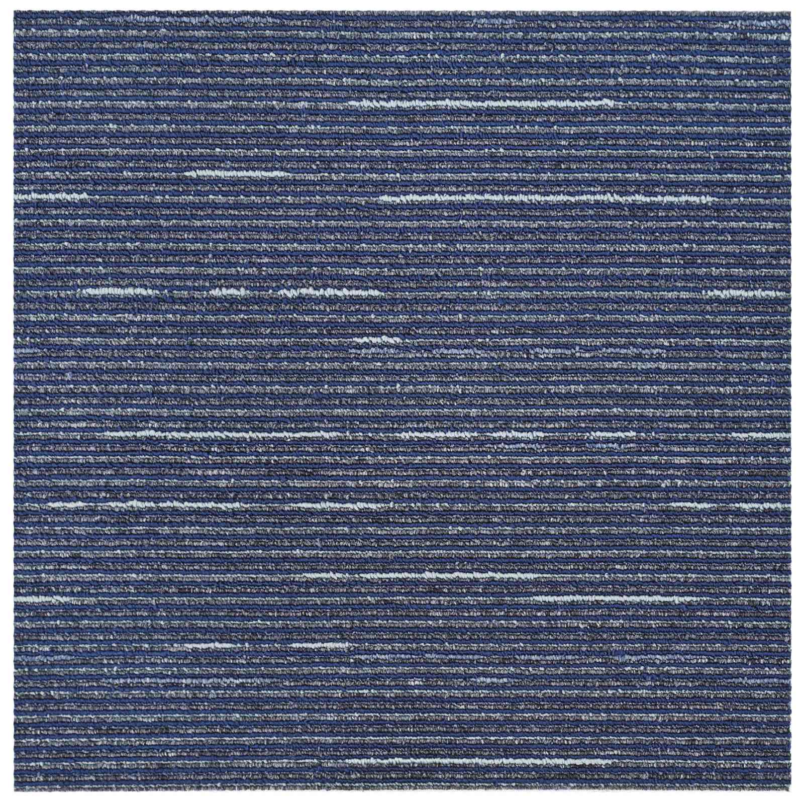 Tepih pločica Prugasta Plava 50 x 50 cm 20 pcs PP i bitumen