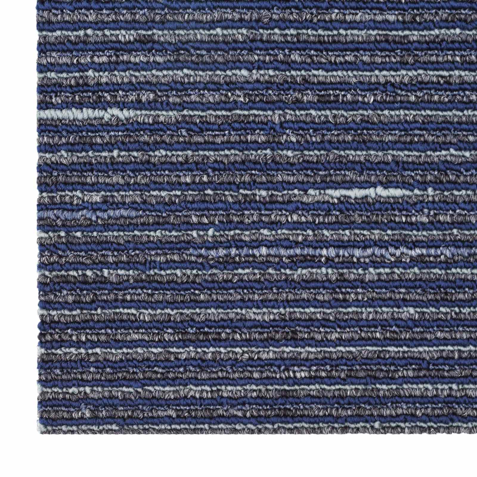 Tepih pločica Prugasta Plava 50 x 50 cm 36 pcs PP i bitumen