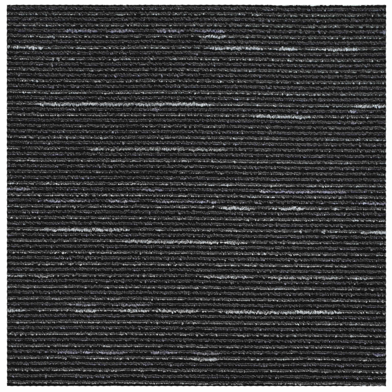 Tepih pločica Prugasta Crna 50 x 50 cm 20 pcs PP i bitumen