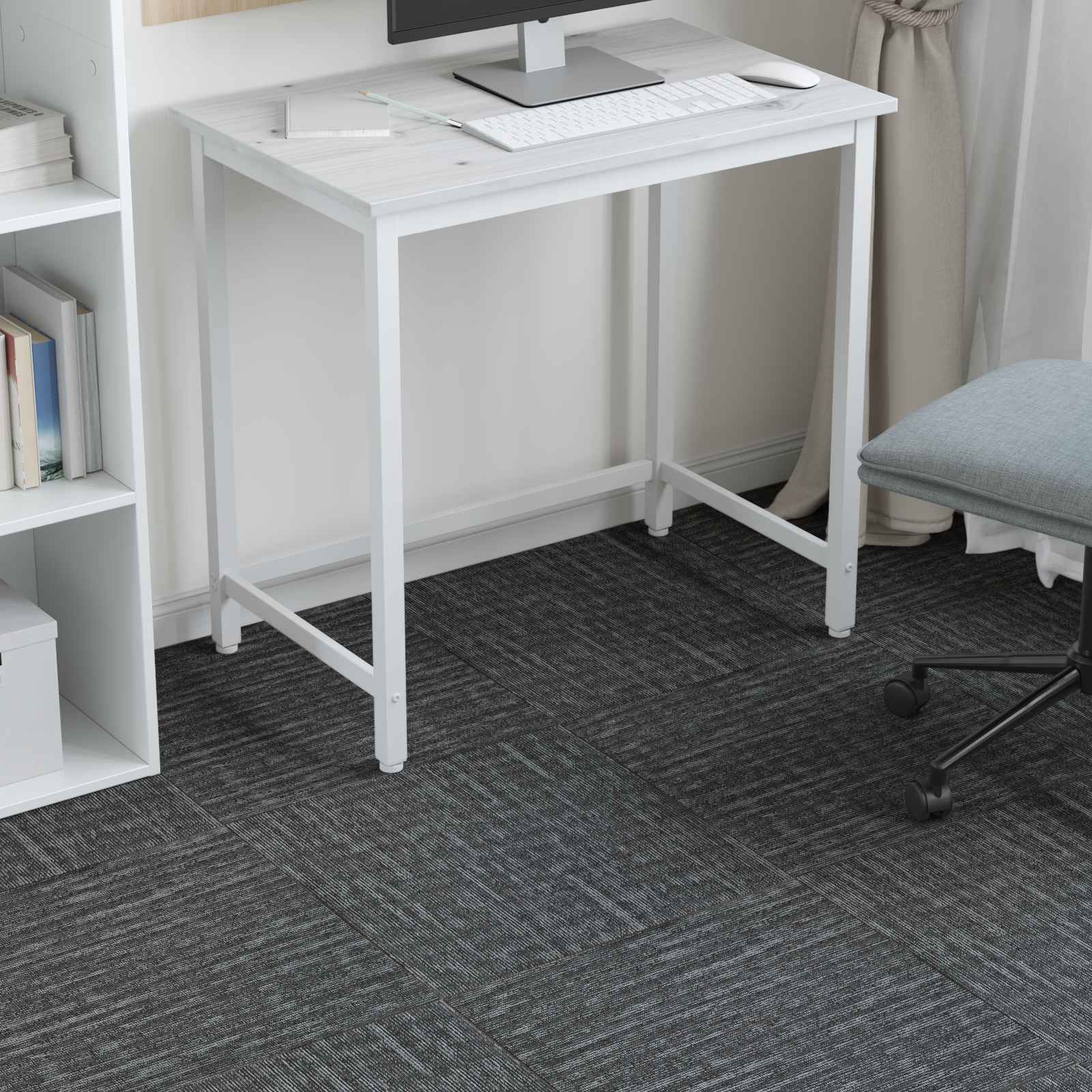 Tepih pločica Betonska siva 50 x 50 cm 4 pcs PP i bitumen