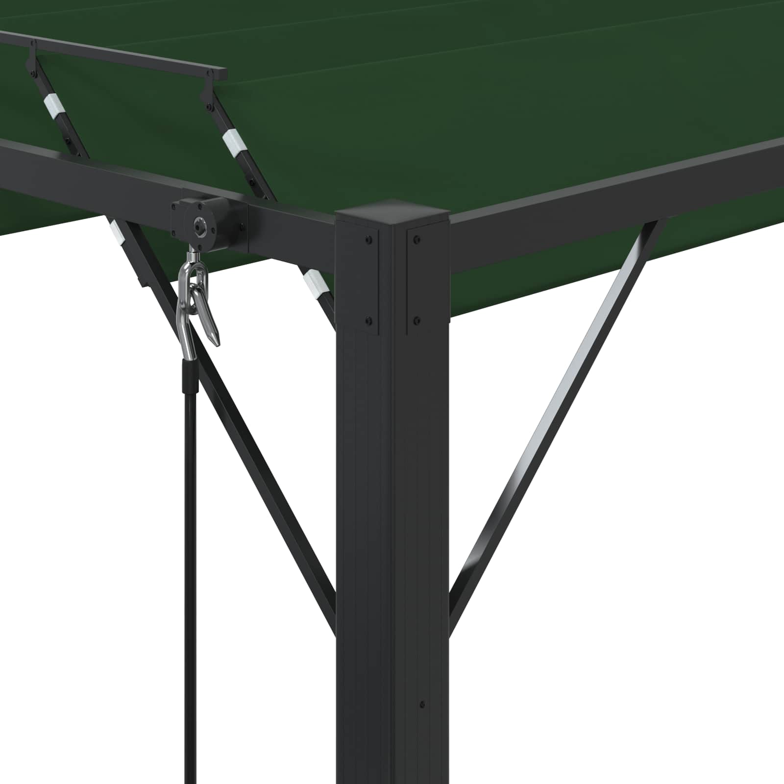 Gazebo s krovom s roletnom Zelena 3 x 4 x 2,14 m