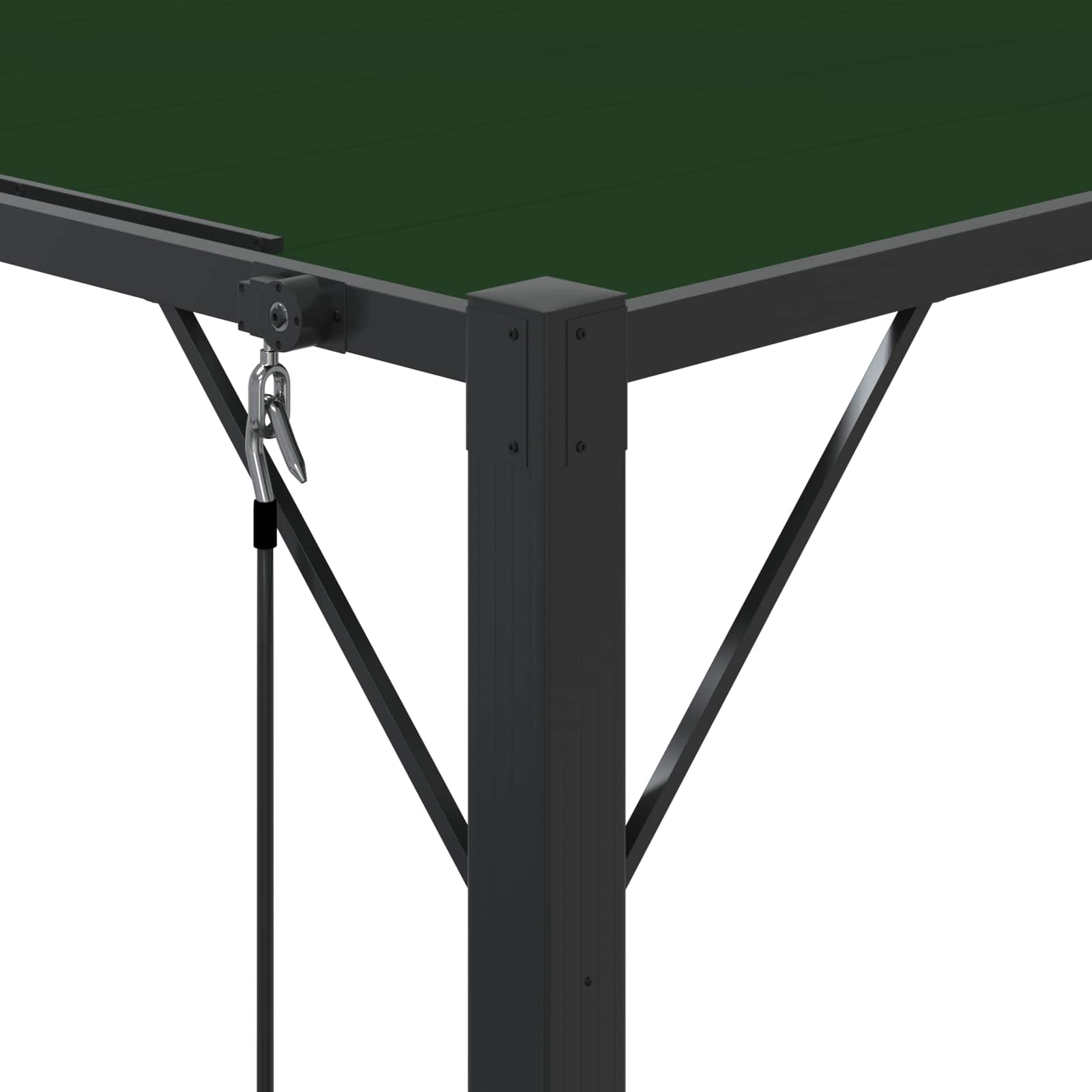 Gazebo s krovom s roletnom Zelena 3 x 4 x 2,14 m