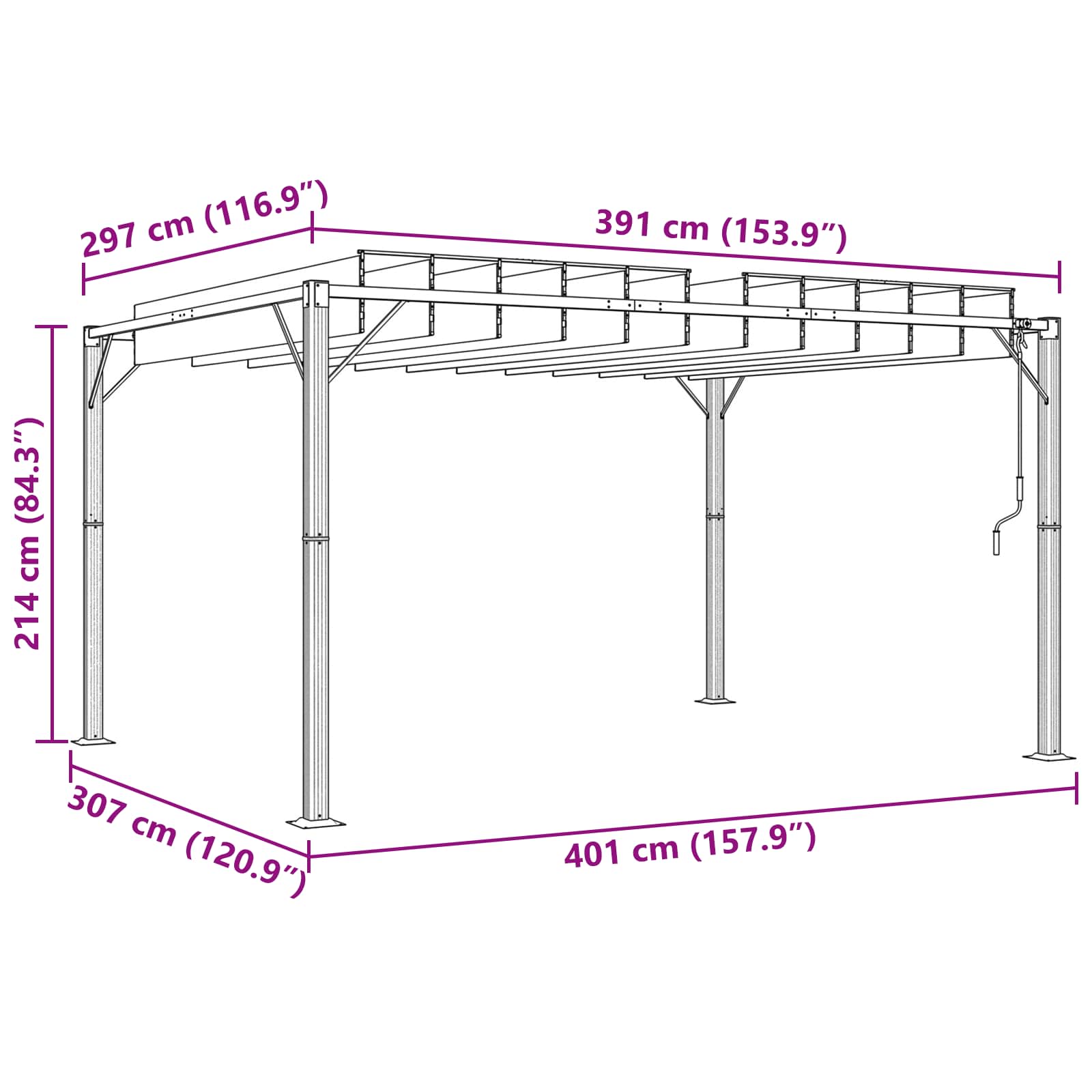 Gazebo s krovom s roletnom Zelena 3 x 4 x 2,14 m