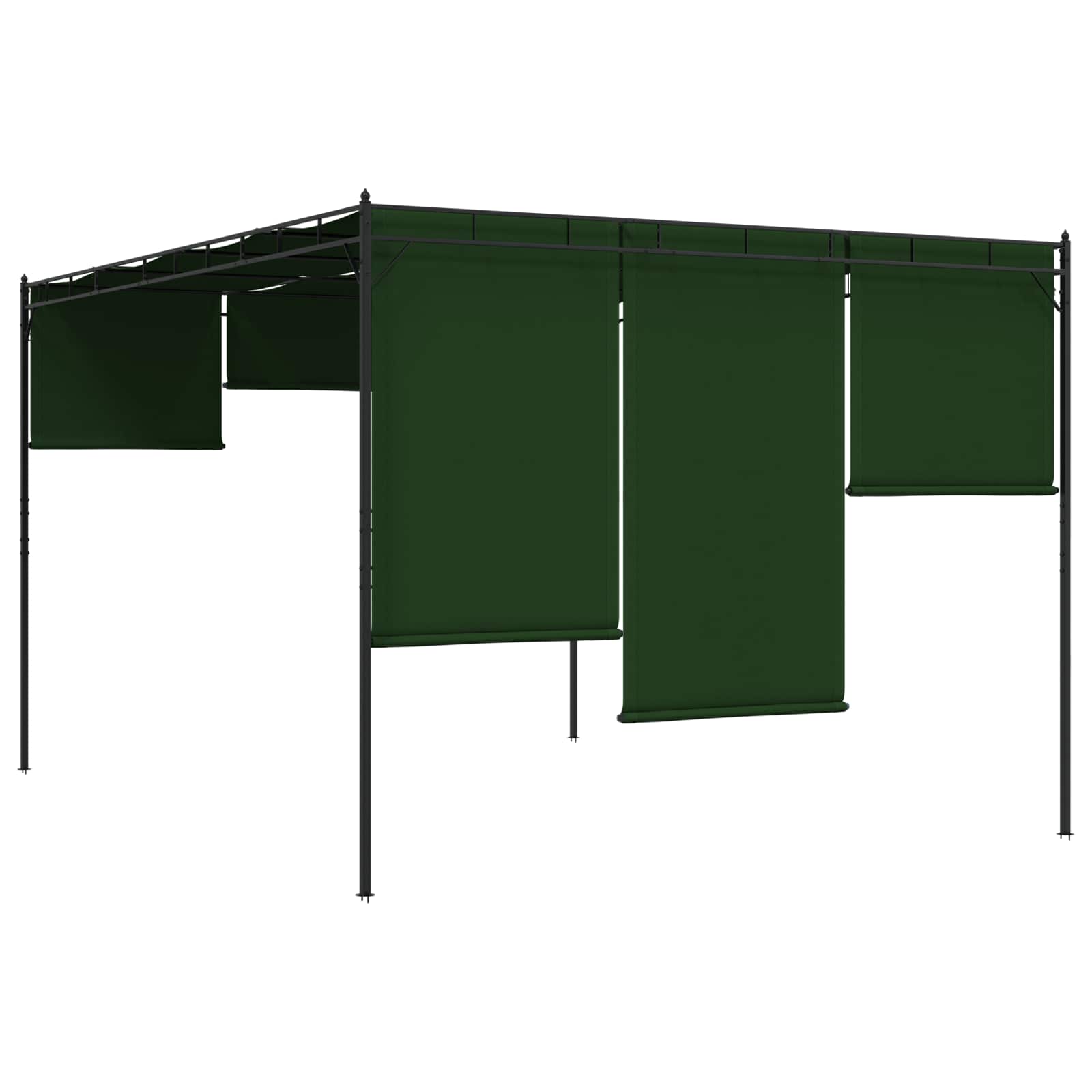 Gazebo 4 x 3 x 2,3 m Zelena Poliester i čelik