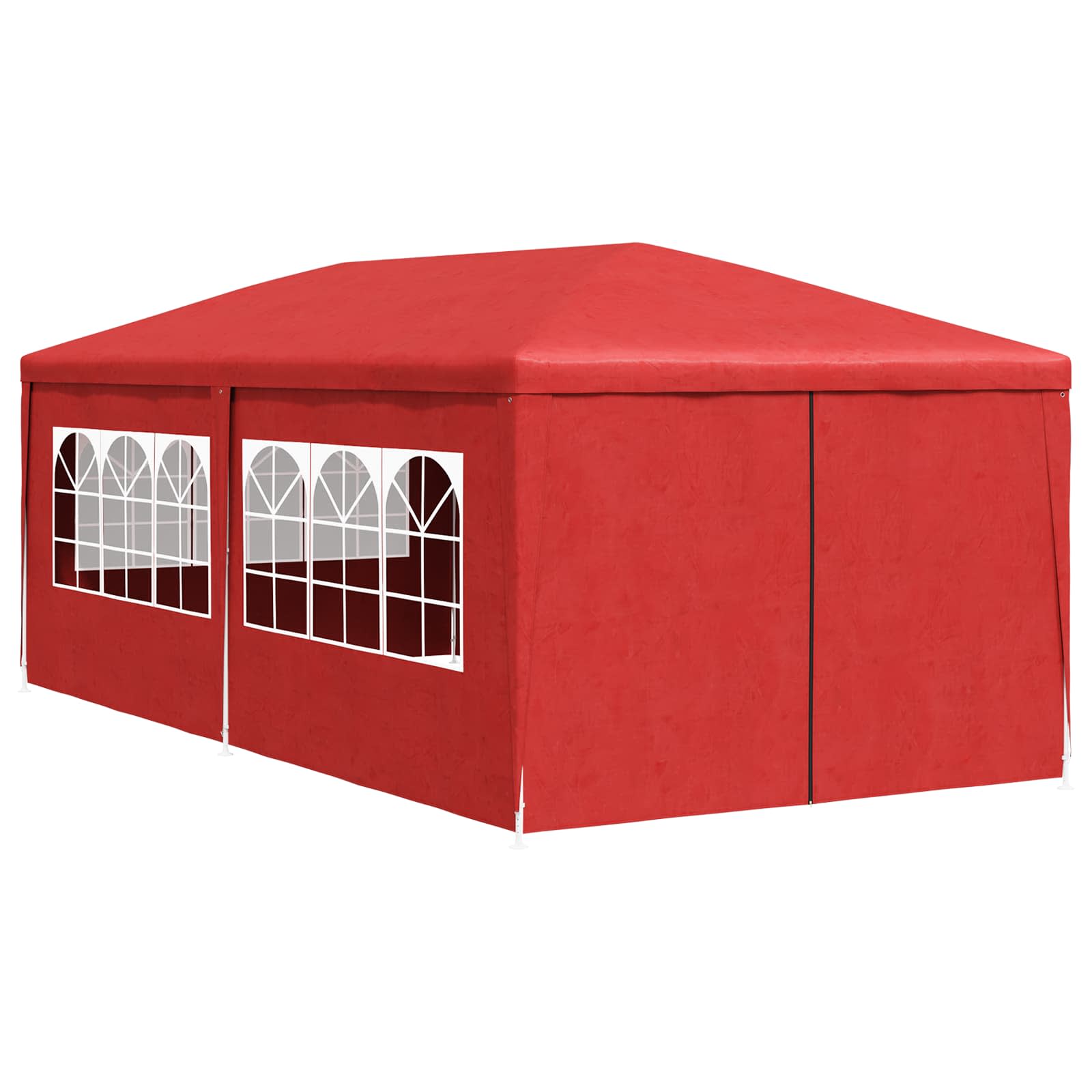 Šator za zabave 600 x 300 x 255 cm Crvena PE i čelik