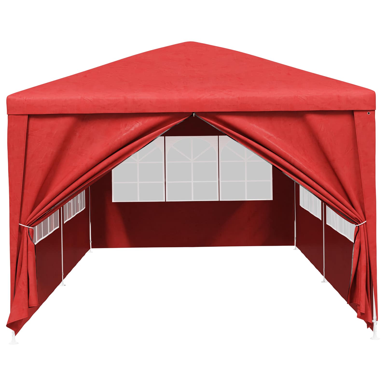 Šator za zabave 600 x 300 x 255 cm Crvena PE i čelik
