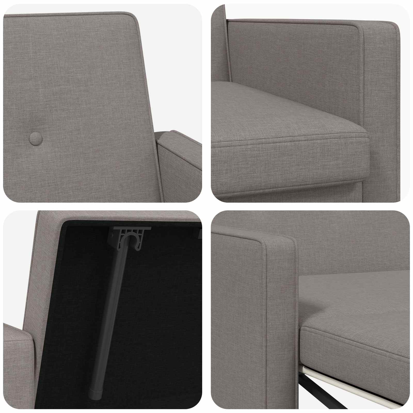 Krevet-sofa na razvlačenje Sivosmeđa Tkanina