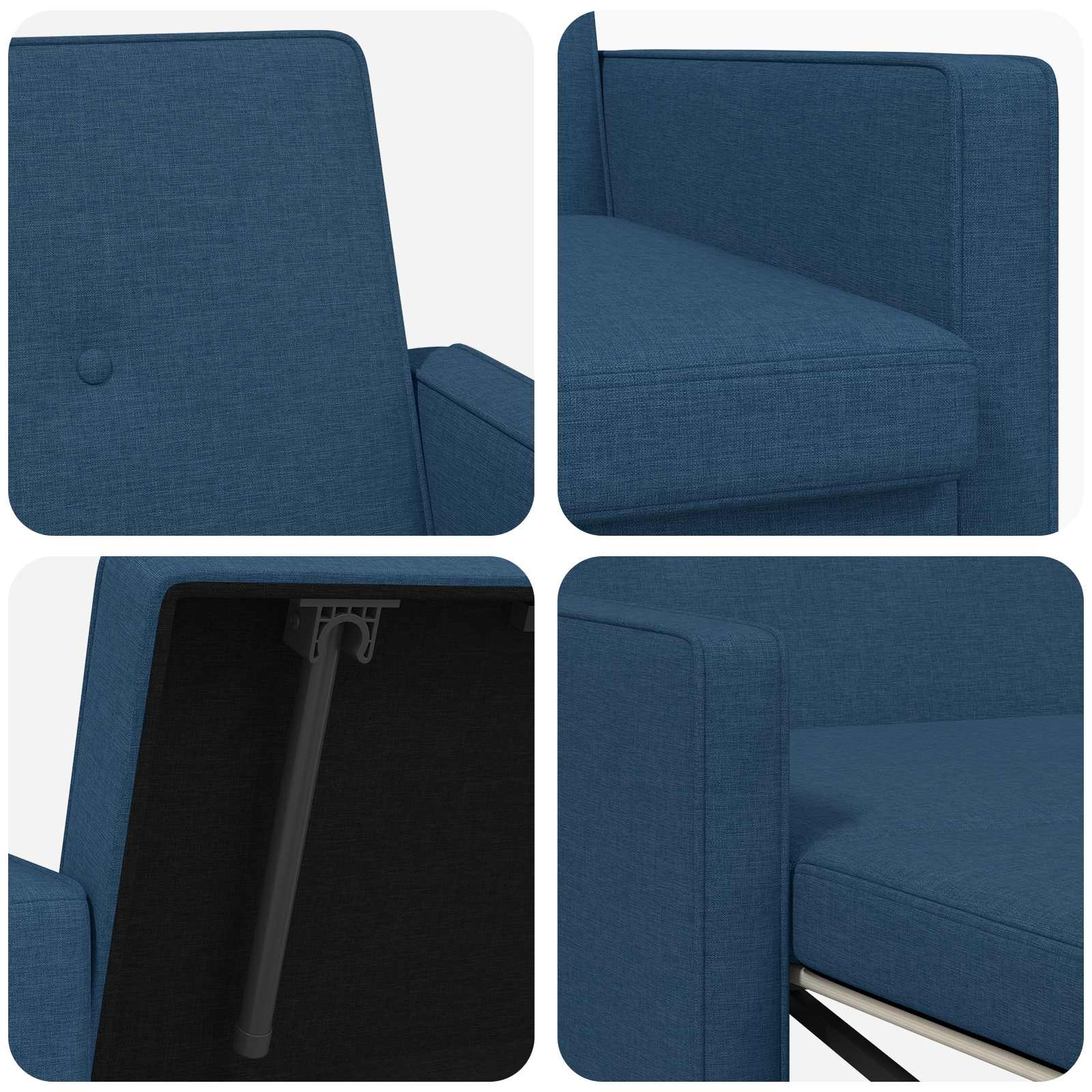 Krevet-sofa na razvlačenje Plava Tkanina