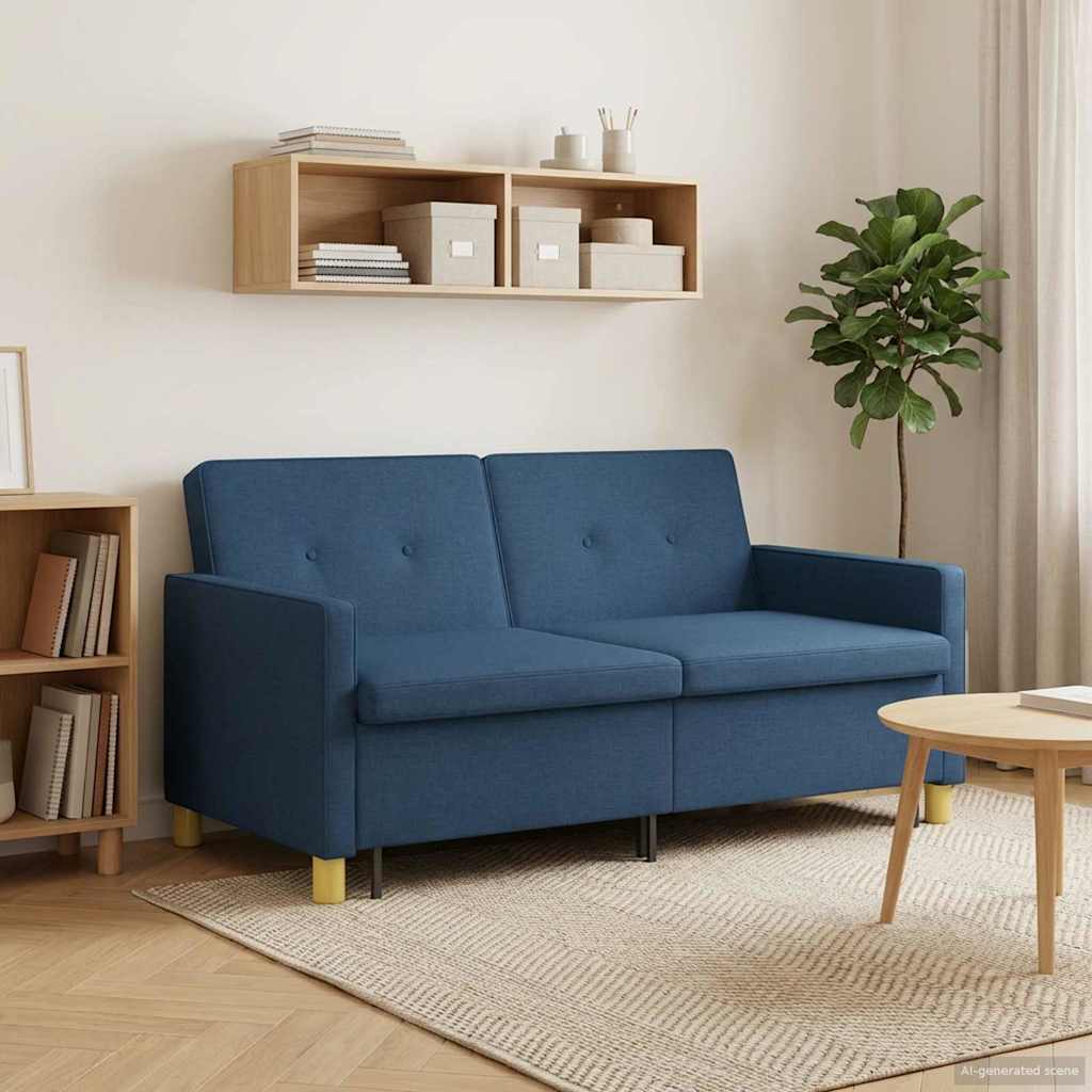 Krevet-sofa na razvlačenje Plava Tkanina