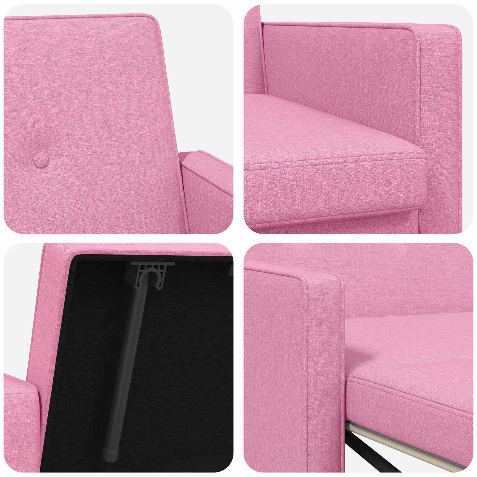 Krevet-sofa na razvlačenje Ružičasta Tkanina