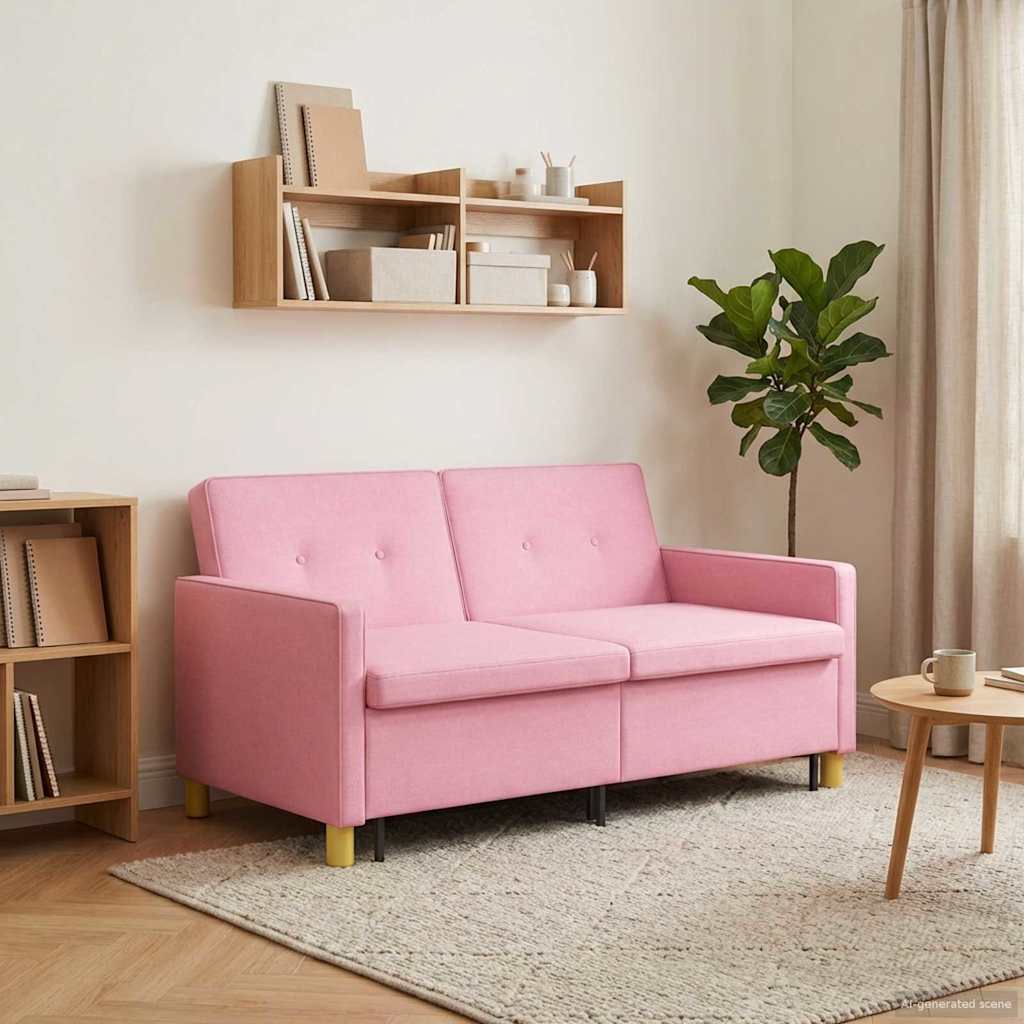 Krevet-sofa na razvlačenje Ružičasta Tkanina