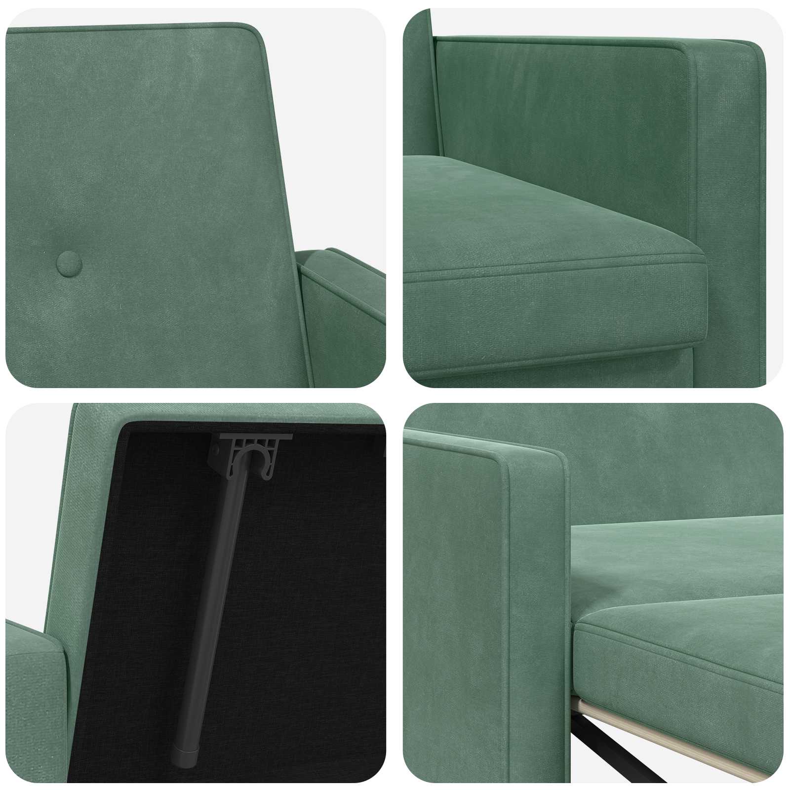 Krevet na razvlačenje Morska zelena Tkanina