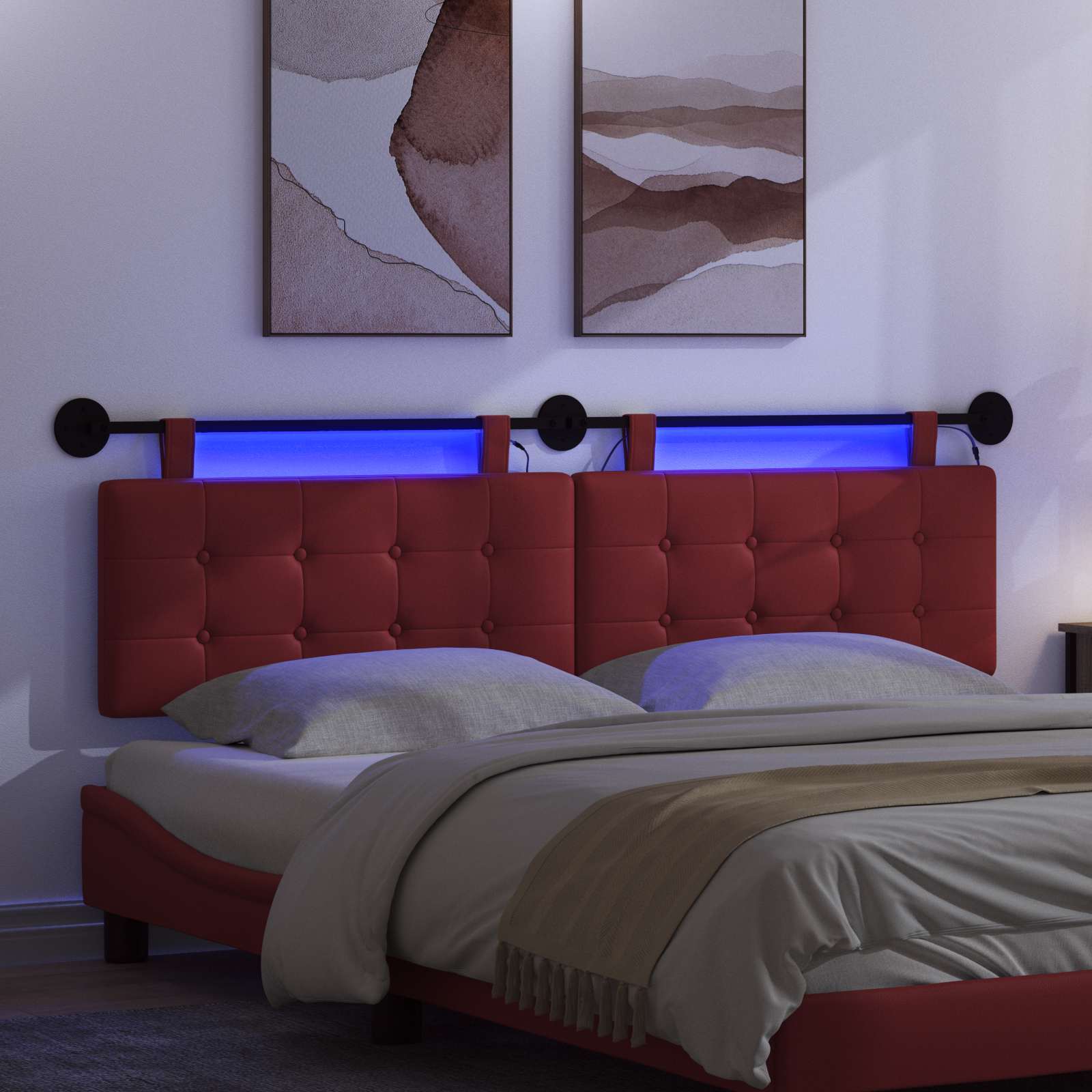 Viseće uzglavlje kreveta Vinska crvena Umjetna koža