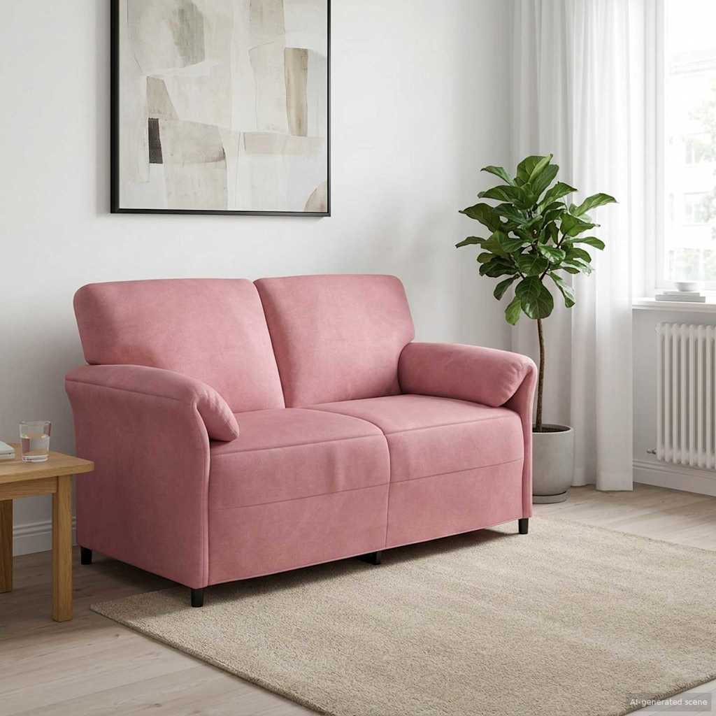 Sofa za dvije osobe Ružičasta 158 x 83 x 95 cm Baršun