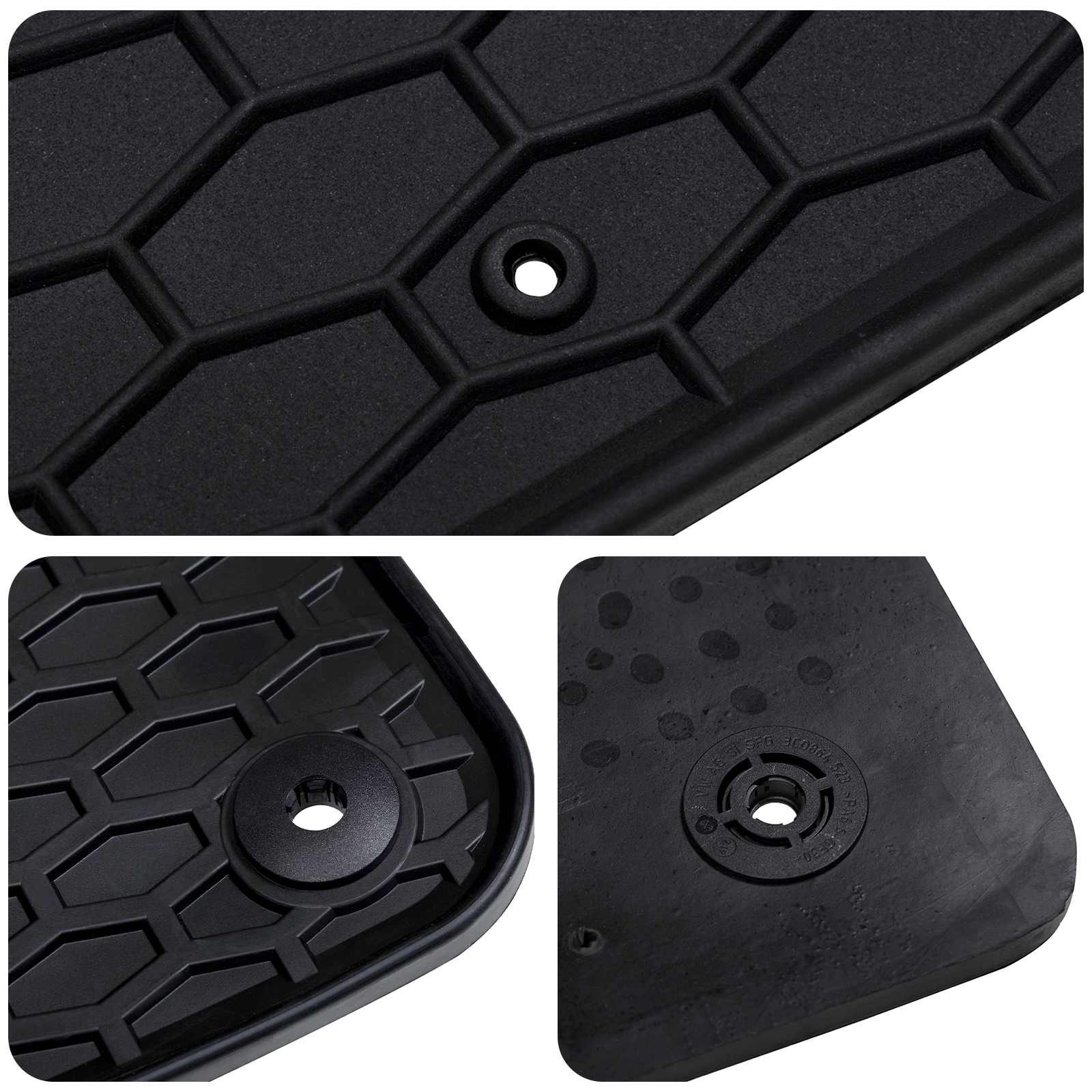 Auto tepih 4 pcs Crna prikladno za FABIA III 2014-2022 Guma