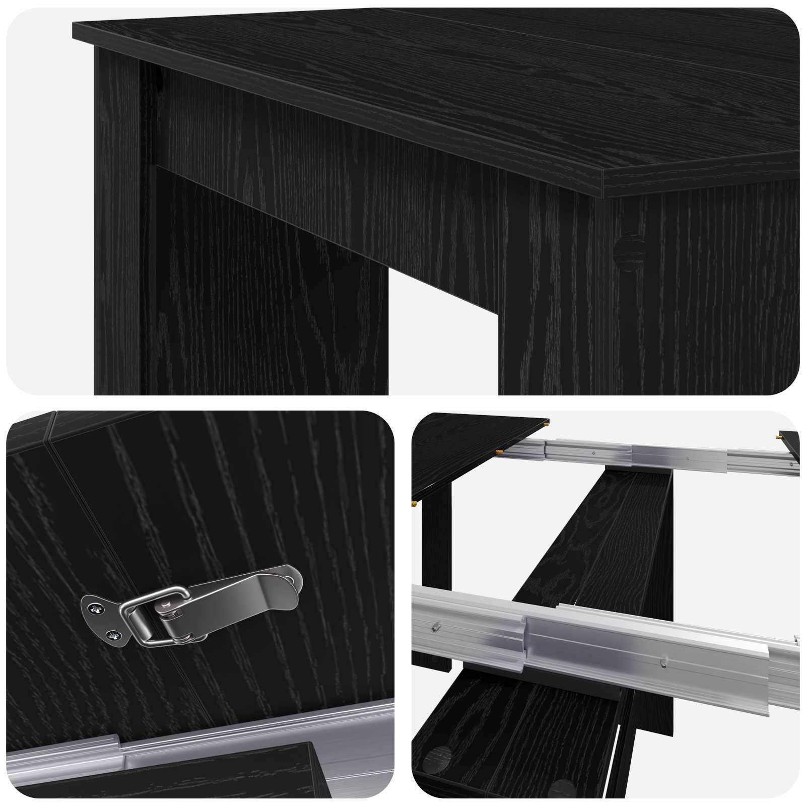 Blagovaonski stol 180 x 85 x 75 cm Konstruirano drvo Crni hrast