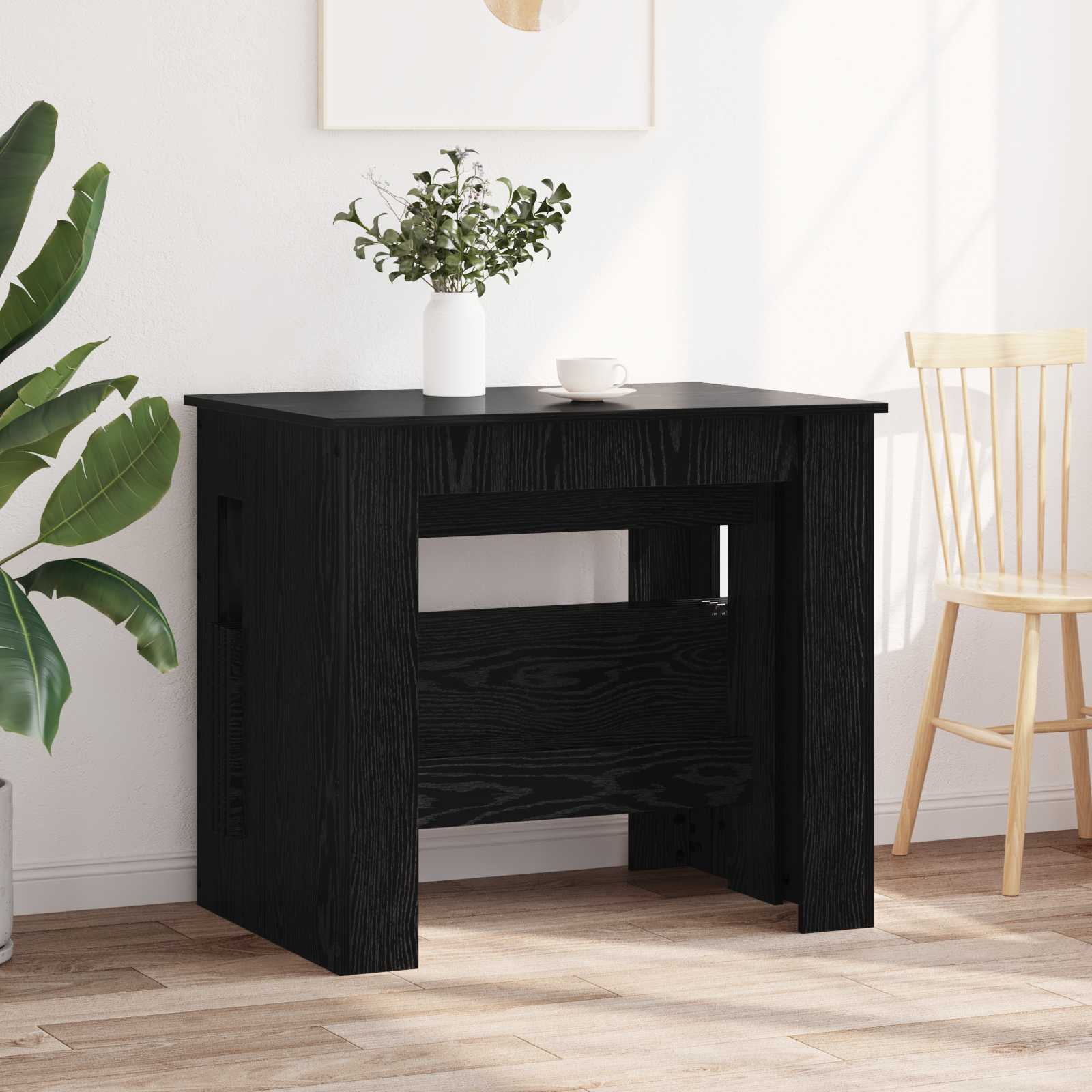 Blagovaonski stol 180 x 85 x 75 cm Konstruirano drvo Crni hrast