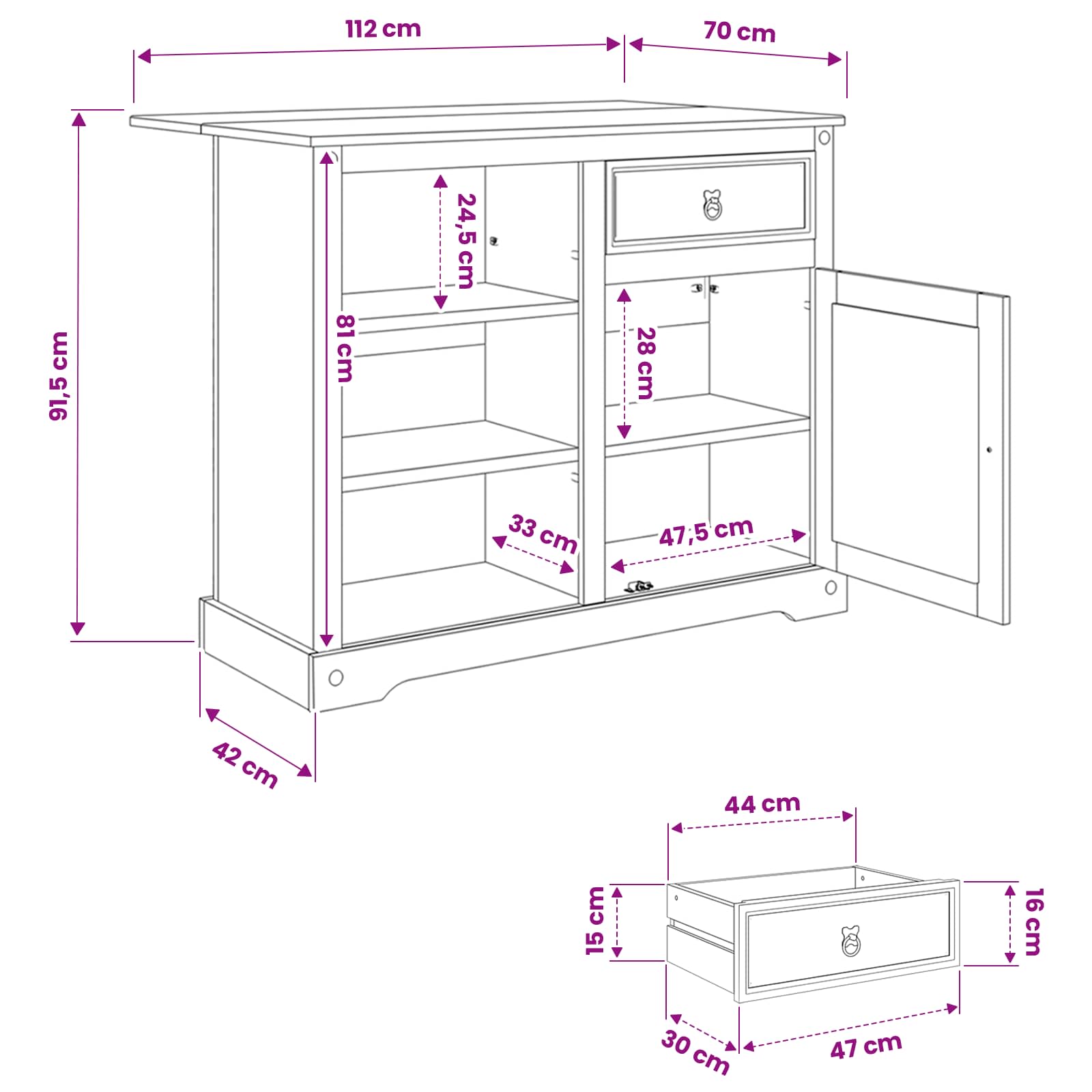 Kuhinjski kolica 2 pcs Medeni vosak 112 x 70 x 91,5 cm