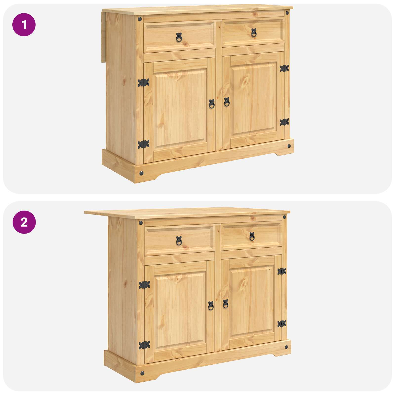 Set kuhinjskog otoka Corona 3 pcs Medeni vosak Masivna borovina