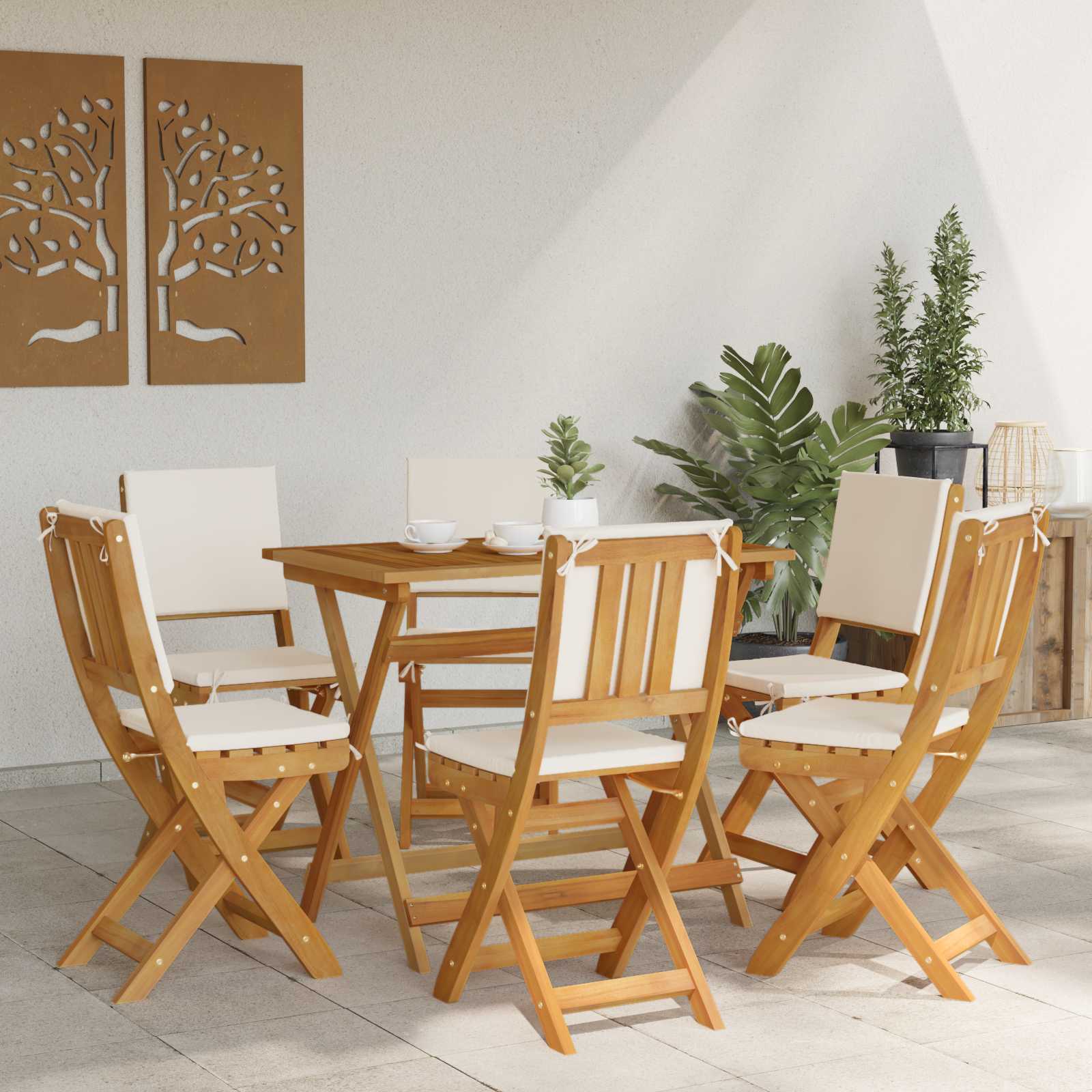 Vanjske bistro stolice 6 pcs Krem bijela 38 x 46 x 85 cm