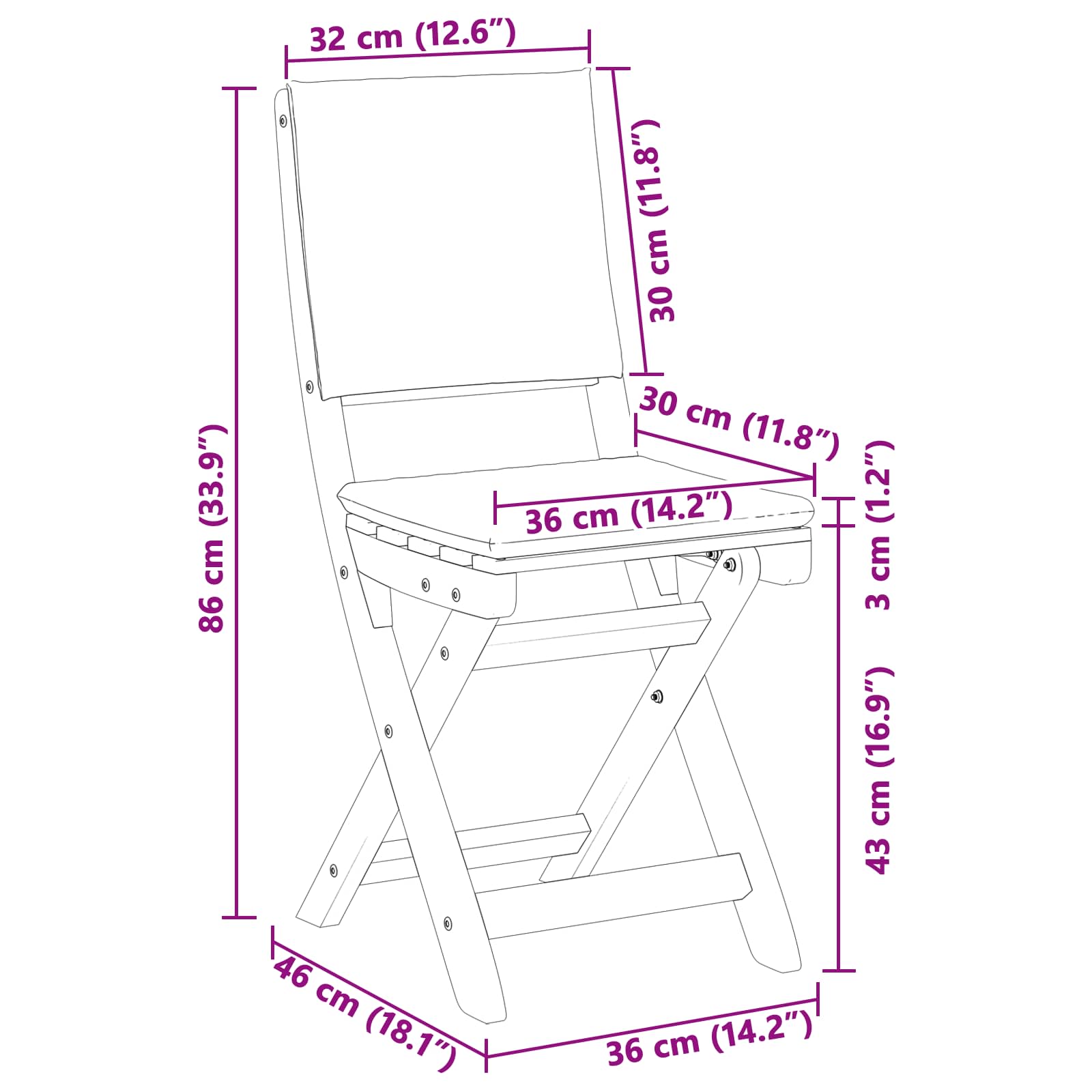 Vanjske bistro stolice 8 pcs Krem bijela 38 x 46 x 85 cm