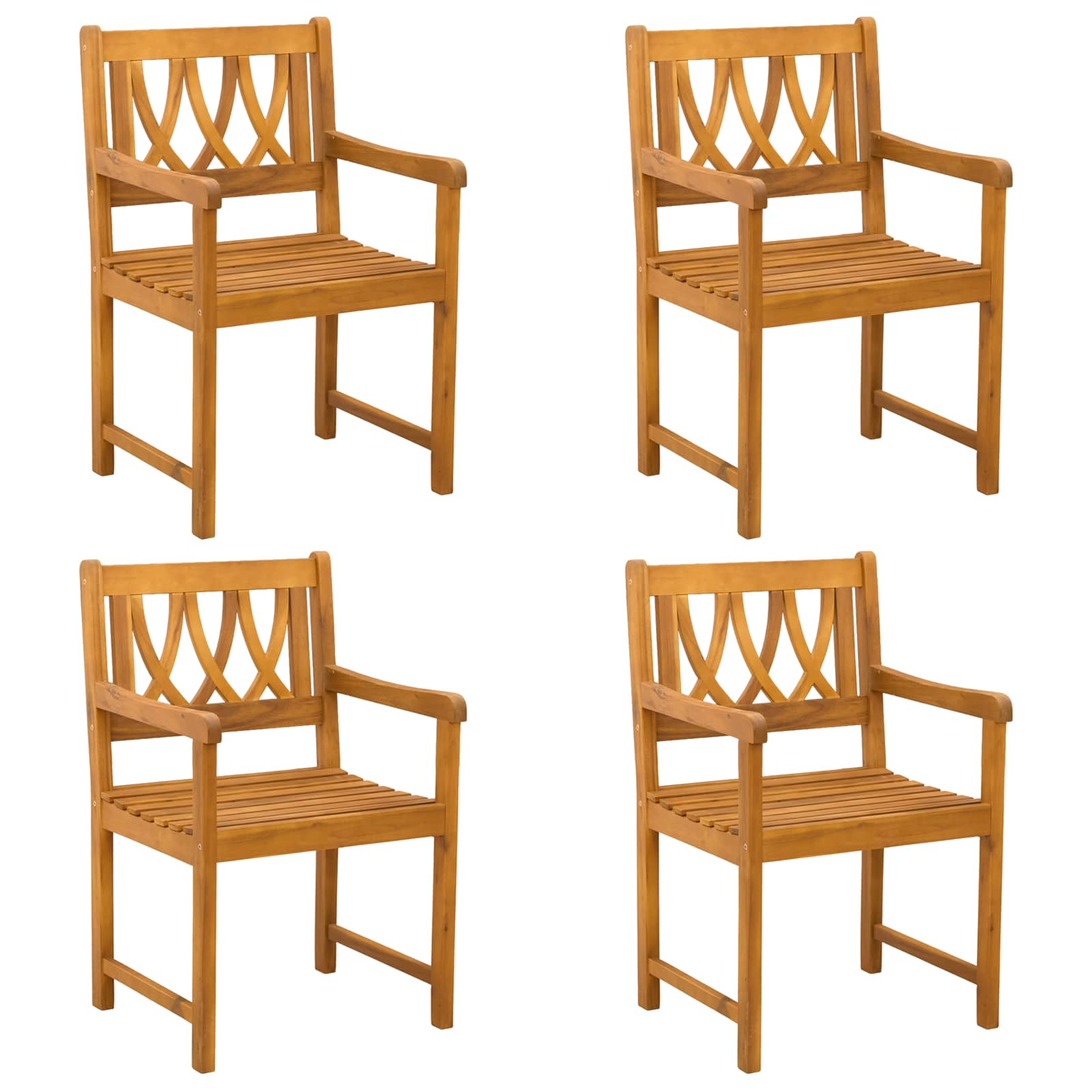 Vanjska klupa 4 pcs Prirodna 56 x 55,5 x 90 cm