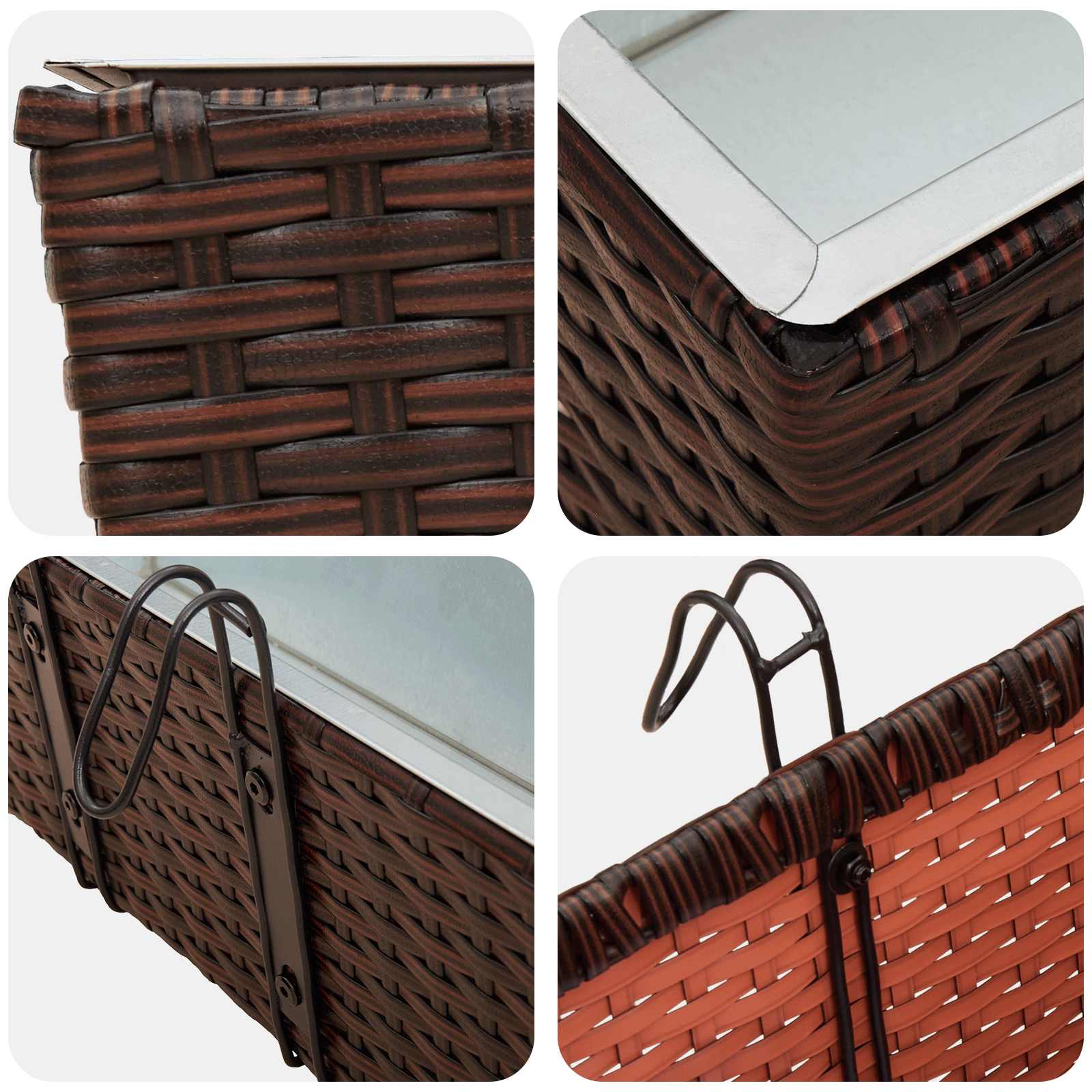 Ograda 2 pcs 50 x 17 x 17 cm Metal