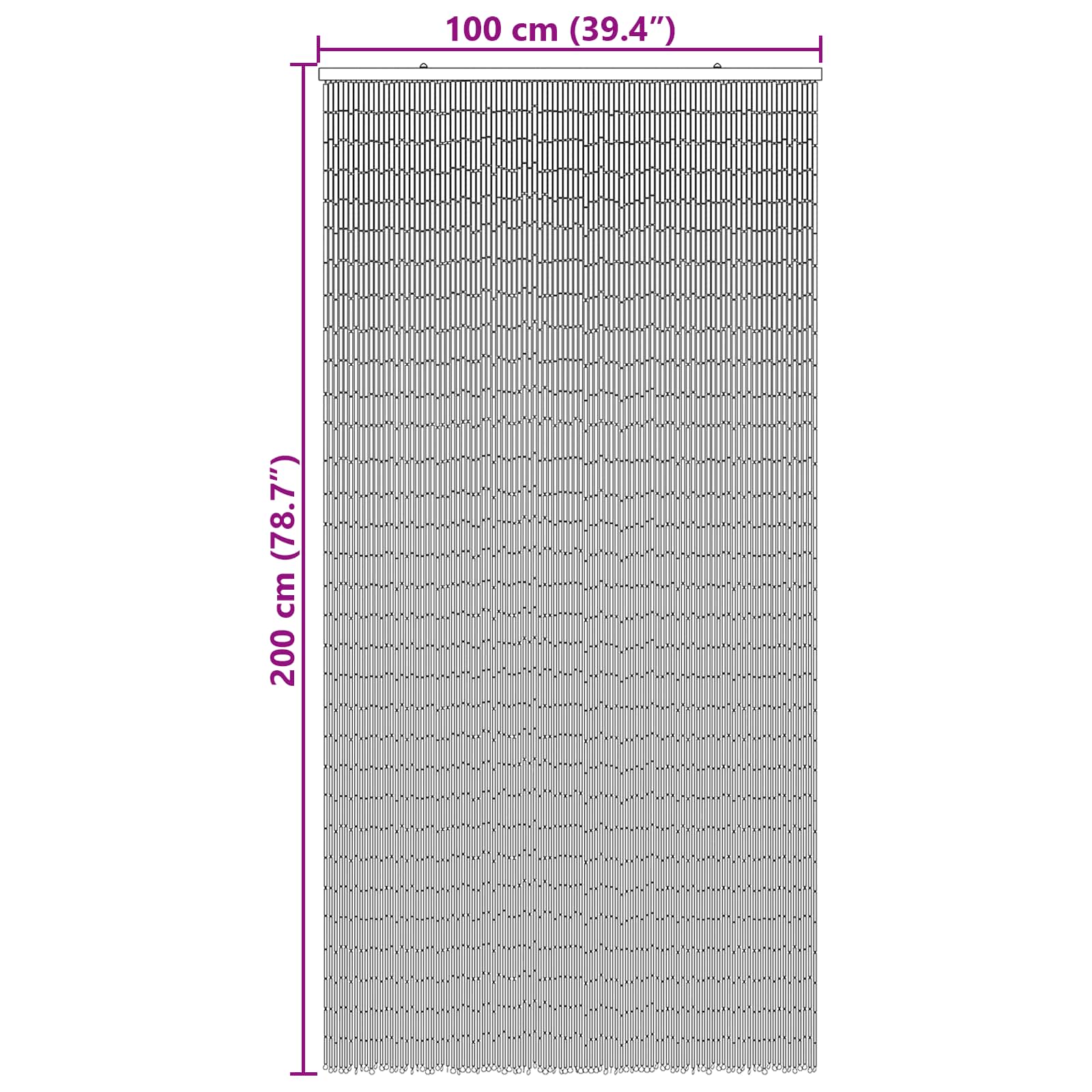 Zavjesa za vrata protiv insekata višebojna 200 x 100 cm Bambus